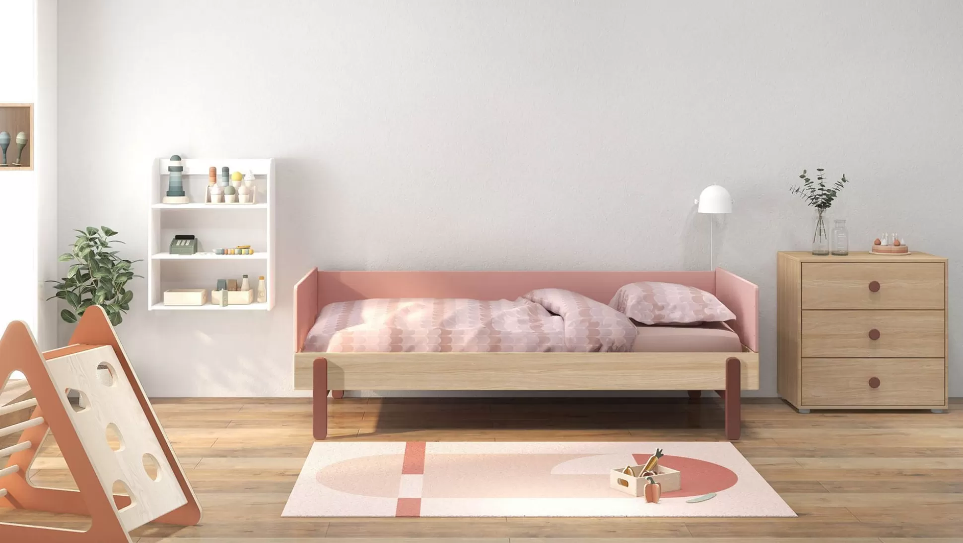 FLEXA Eenpersoonsbedden>Bedbank Cherry/Oak