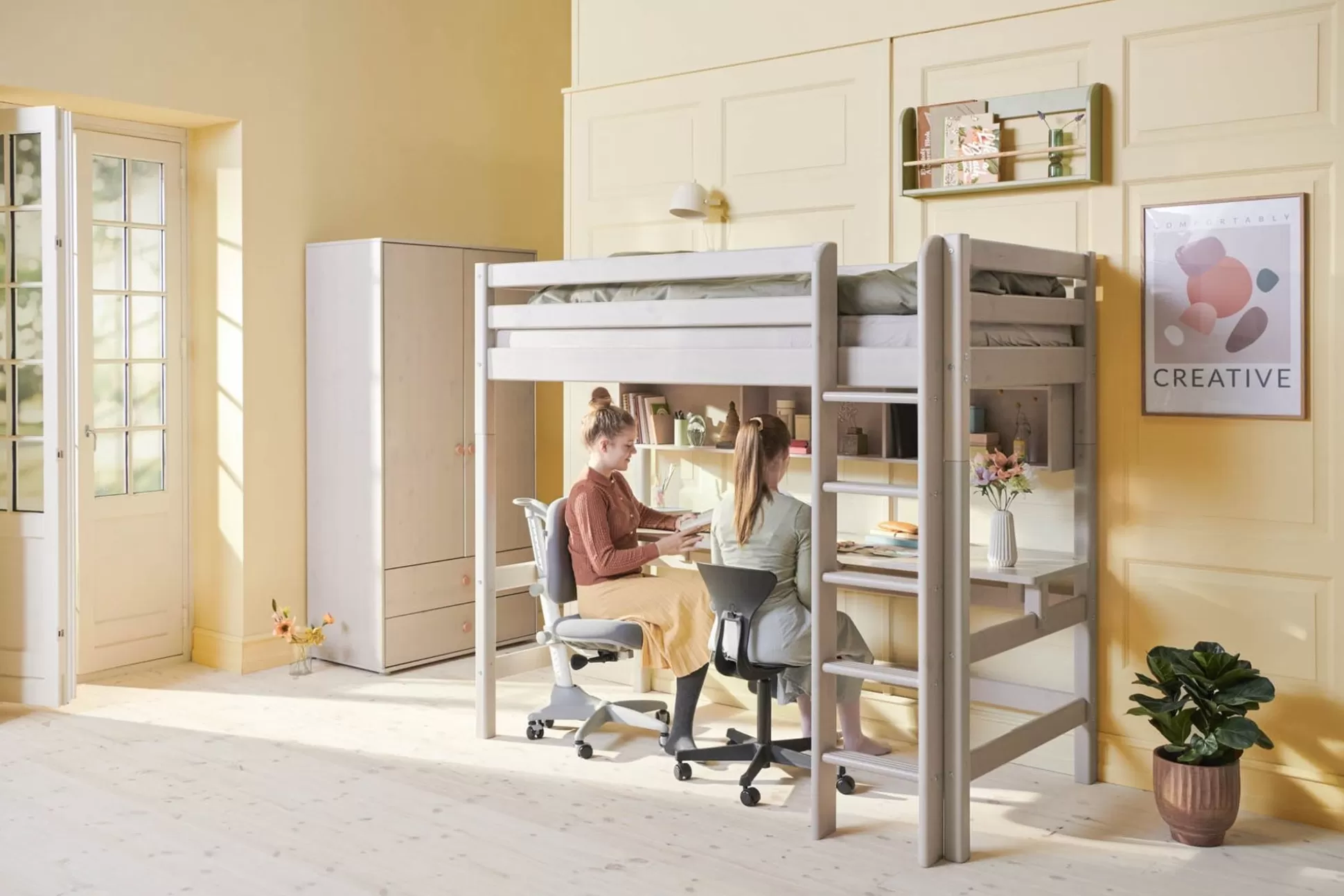 FLEXA Boekenkasten>Boekenkast, 3 Vakken Grey Washed Pine