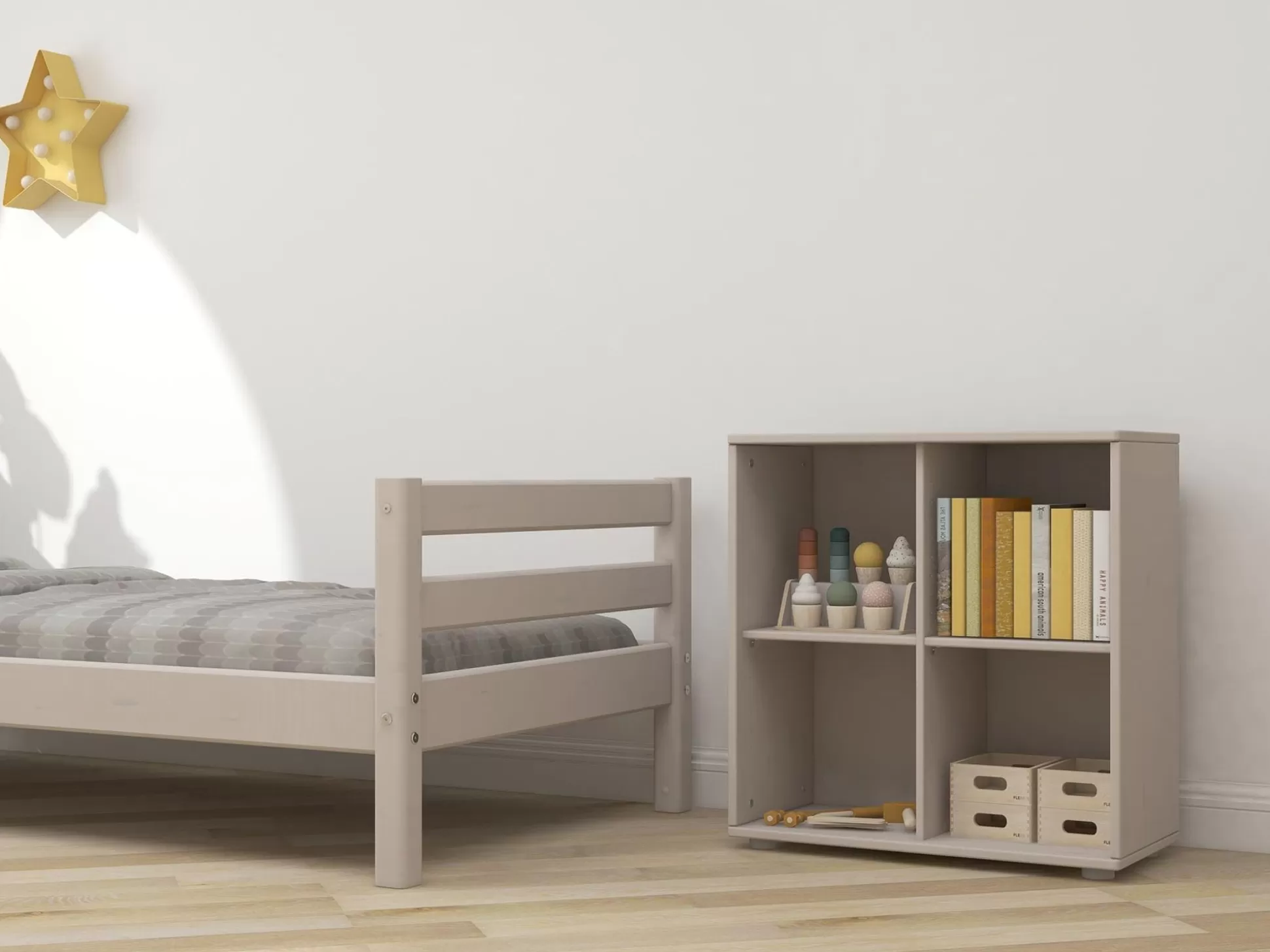 FLEXA Boekenkasten>Boekenkast, 4 Vakken Grey Washed Pine