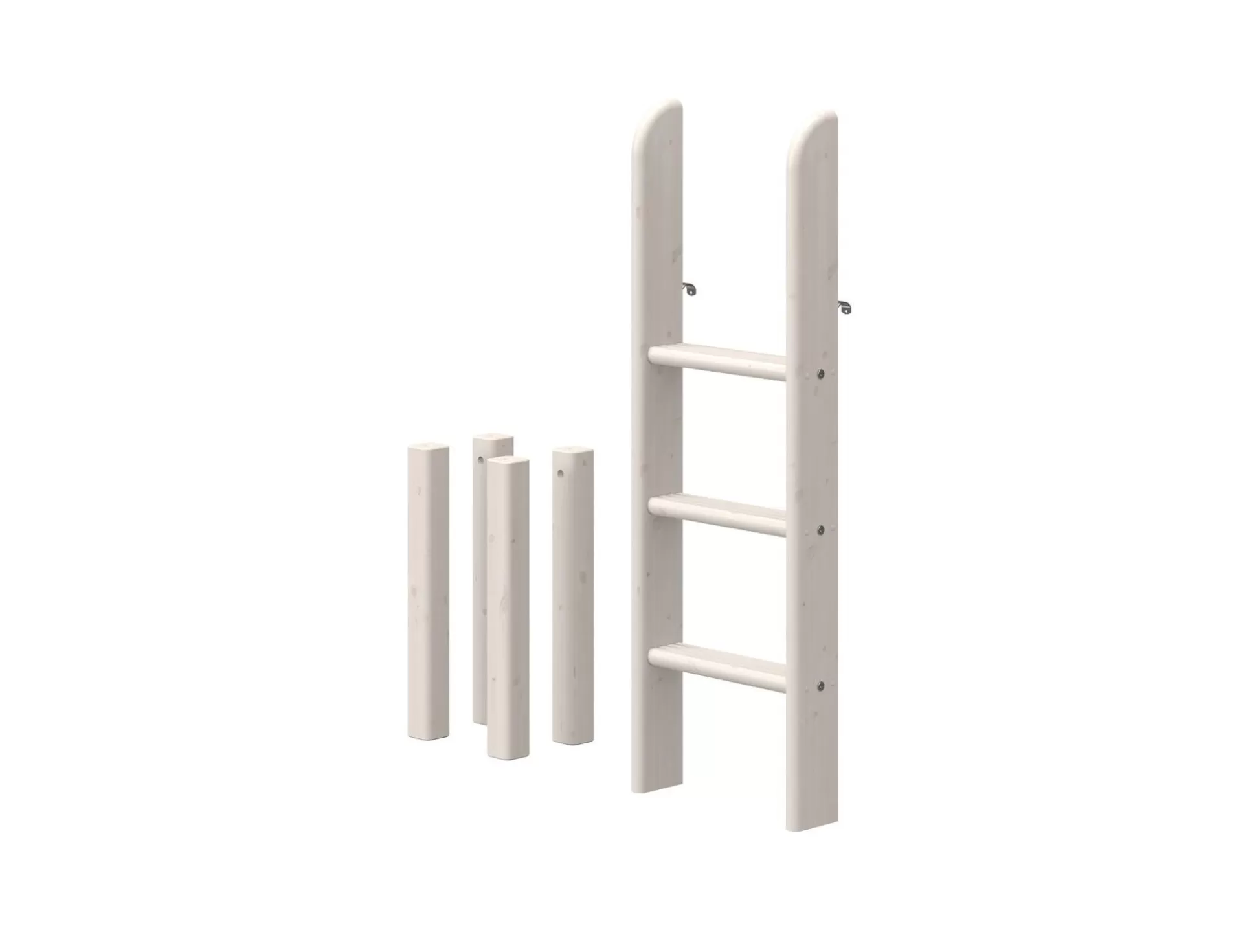 FLEXA Onderdelen En Beslag>Classic - Ladder En Poten Voor Halfhoogslaper White Washed Pine