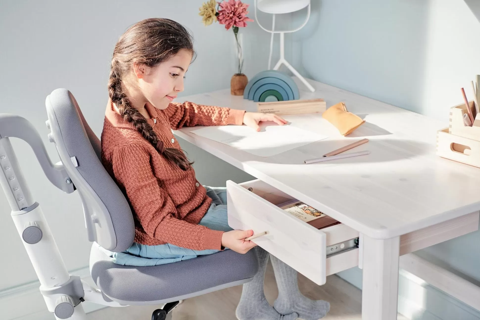 FLEXA Classic>Classic Bureau Met La White Washed Pine