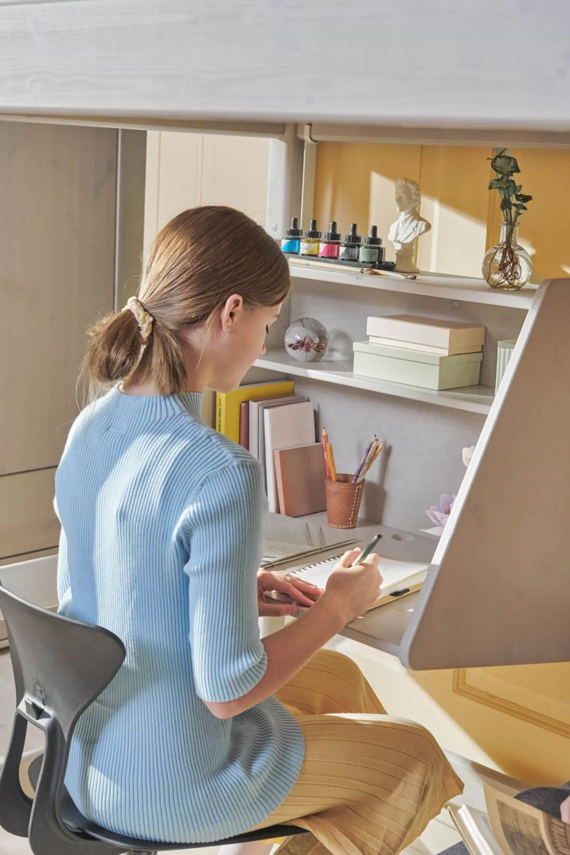 FLEXA Bureaus Bij Hoogslapers>Click-On Bureau Grey Washed Pine