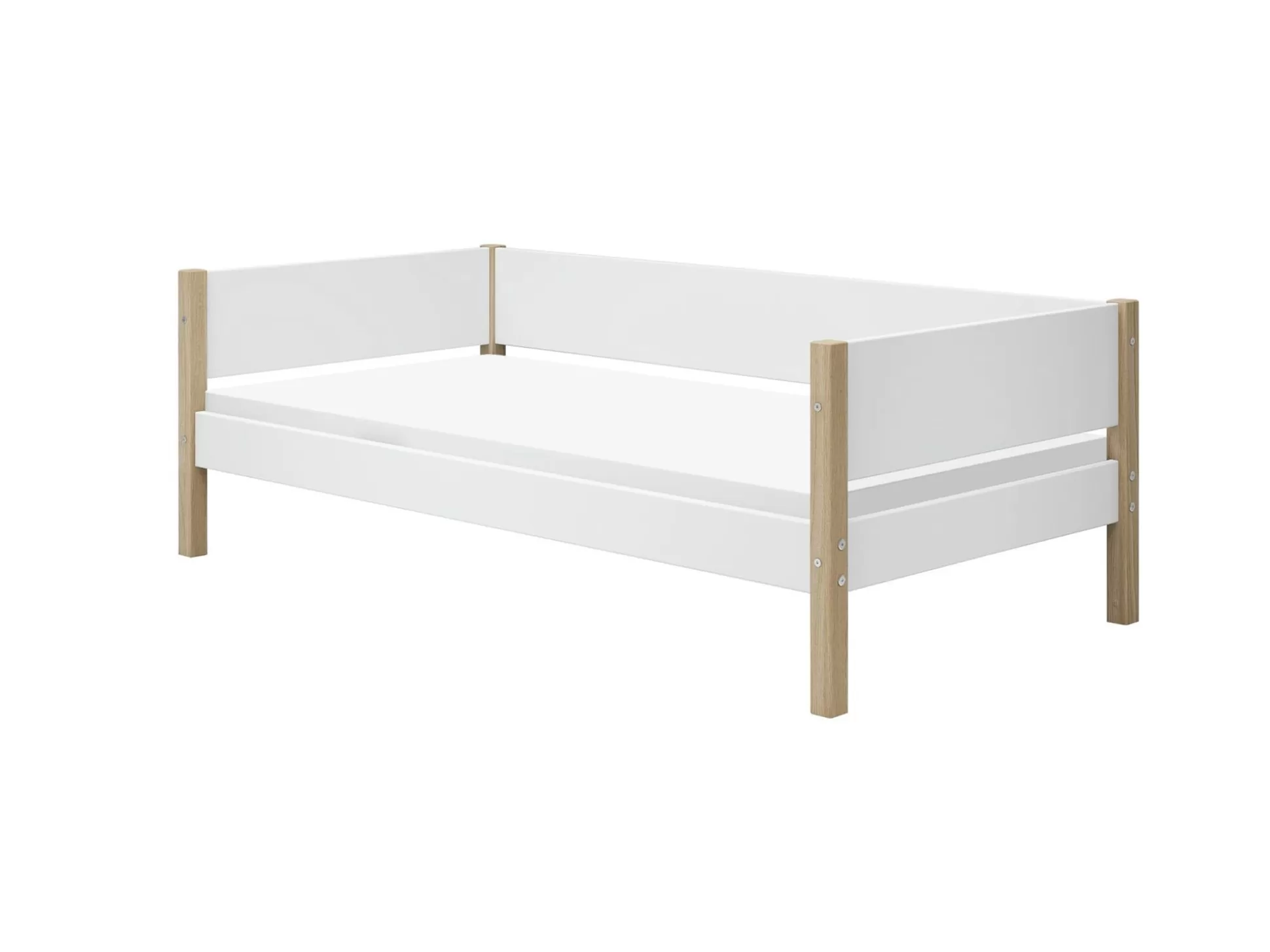 FLEXA Eenpersoonsbedden>Eenpersoonsbed White/Oak