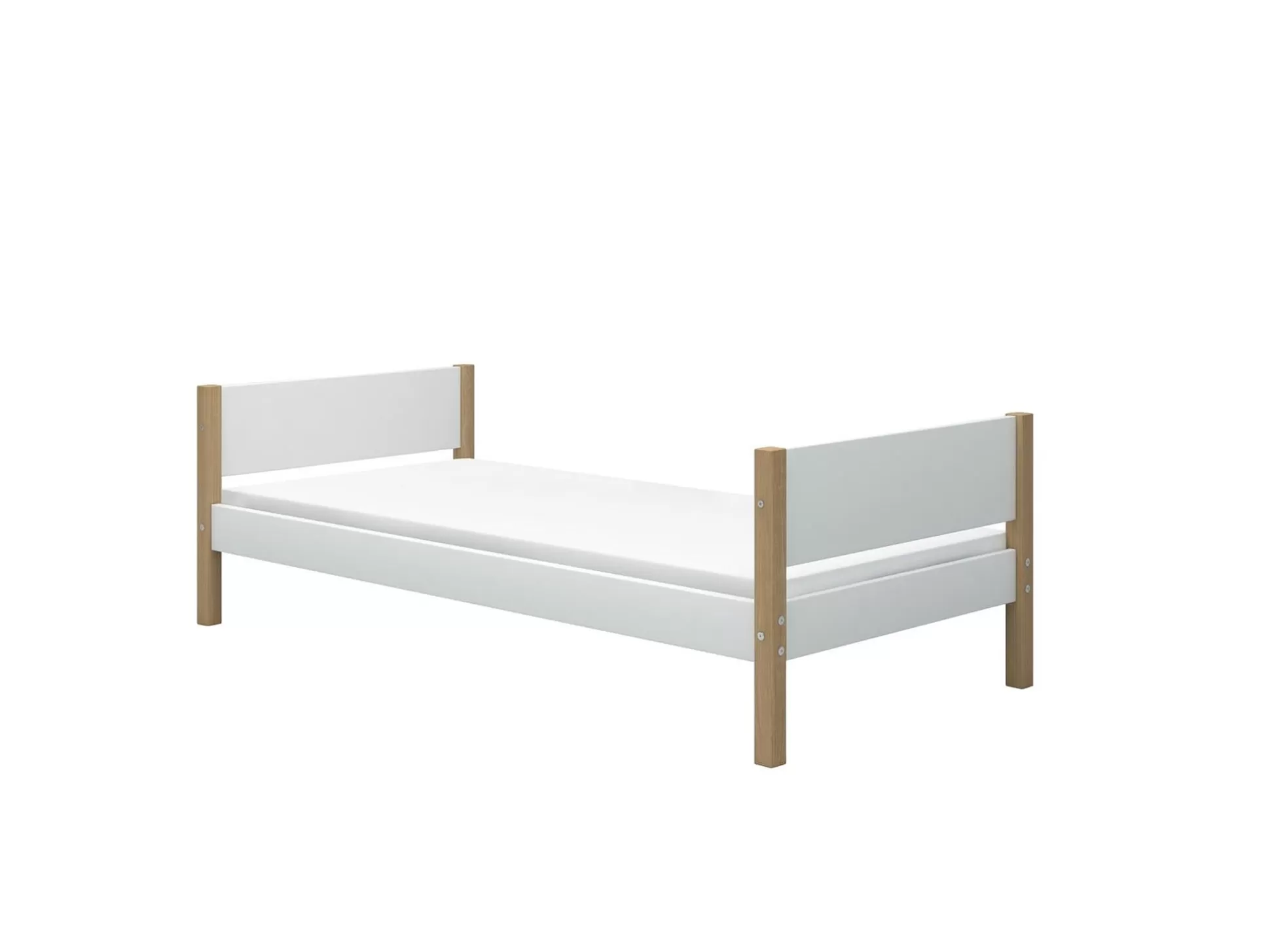 FLEXA Eenpersoonsbedden>Eenpersoonsbed White/Oak