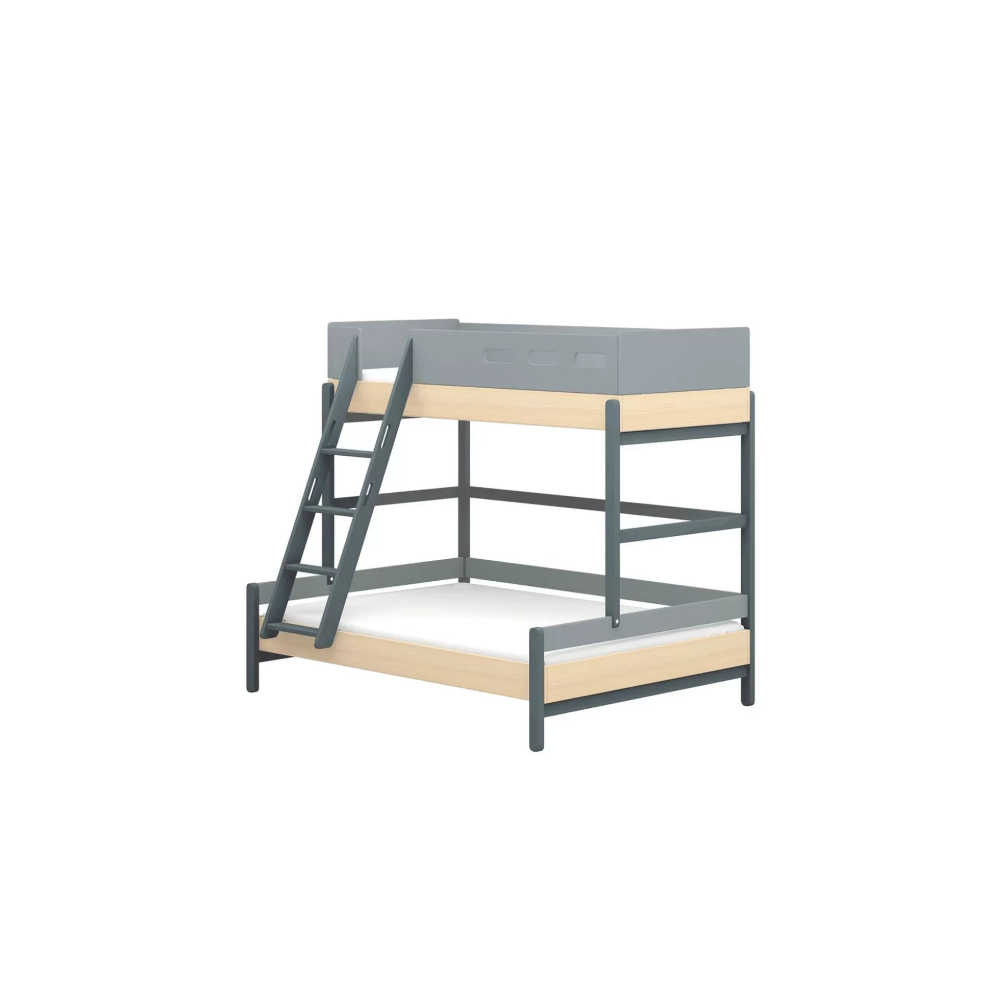 FLEXA Stapelbedden>Familiebed Met Schuine Ladder Blueberry/Oak