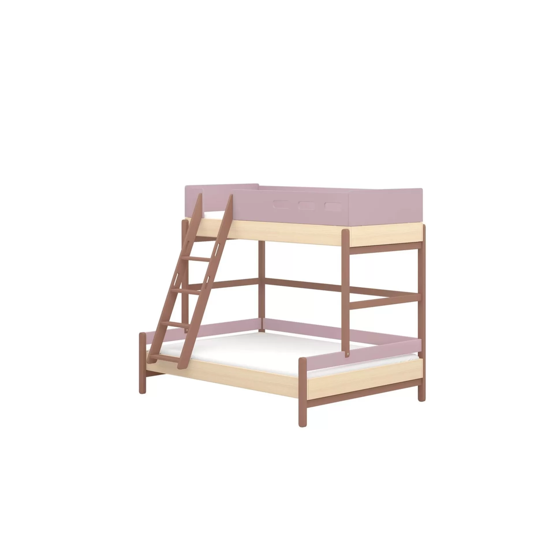 FLEXA Stapelbedden>Familiebed Met Schuine Ladder Cherry/Oak