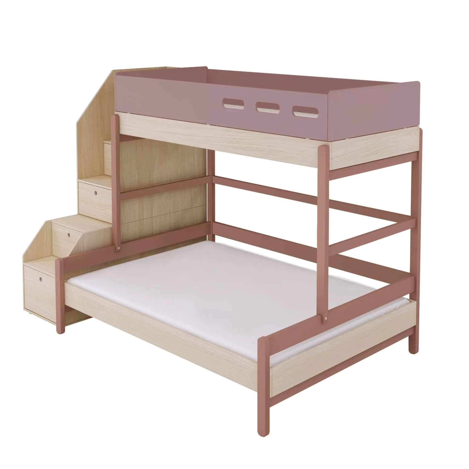 FLEXA Stapelbedden>Familiebed Met Trap Cherry/Oak