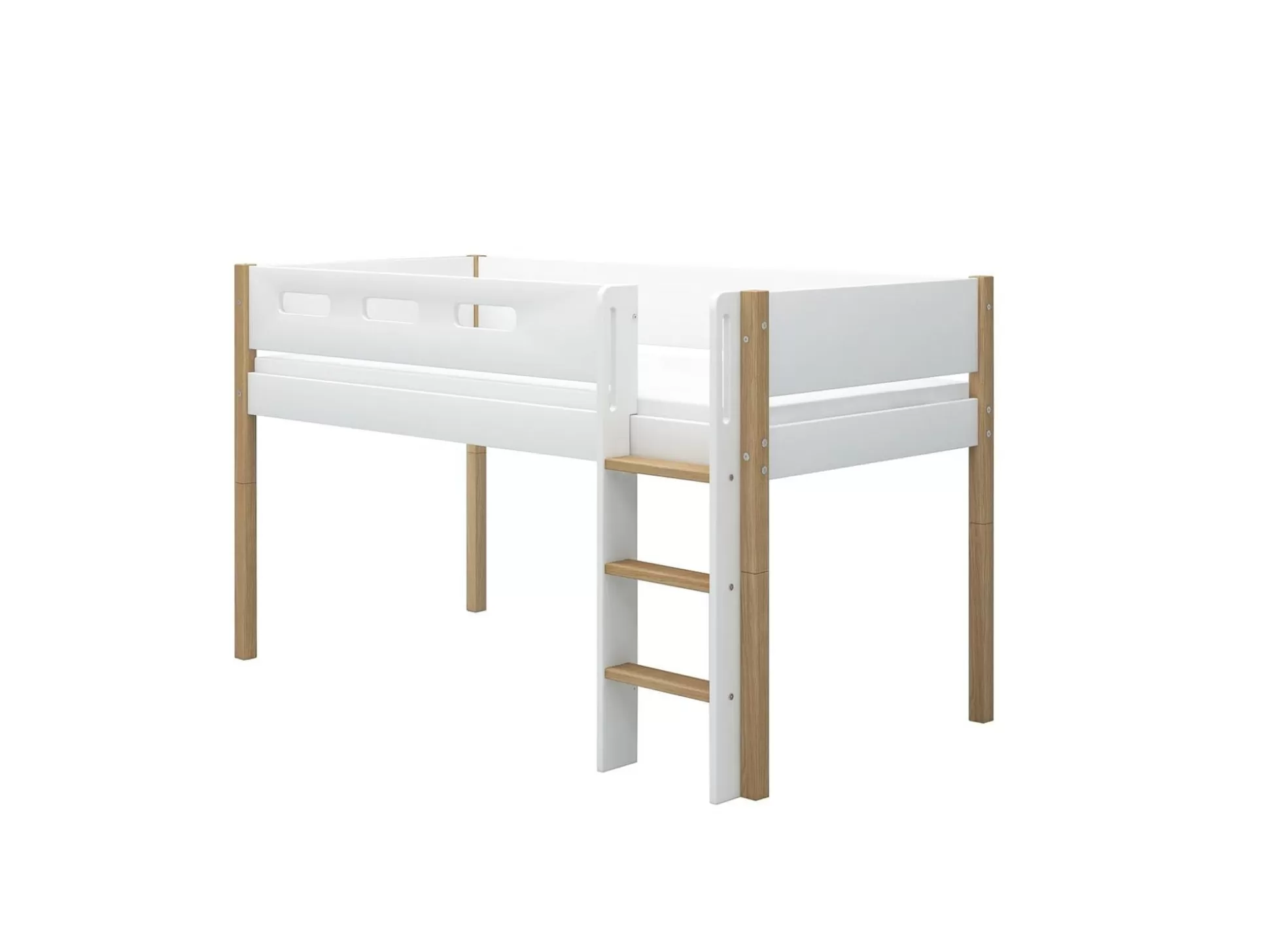 FLEXA Halfhoogslapers>Halfhoogslaper M. Rechte Ladder White/Oak