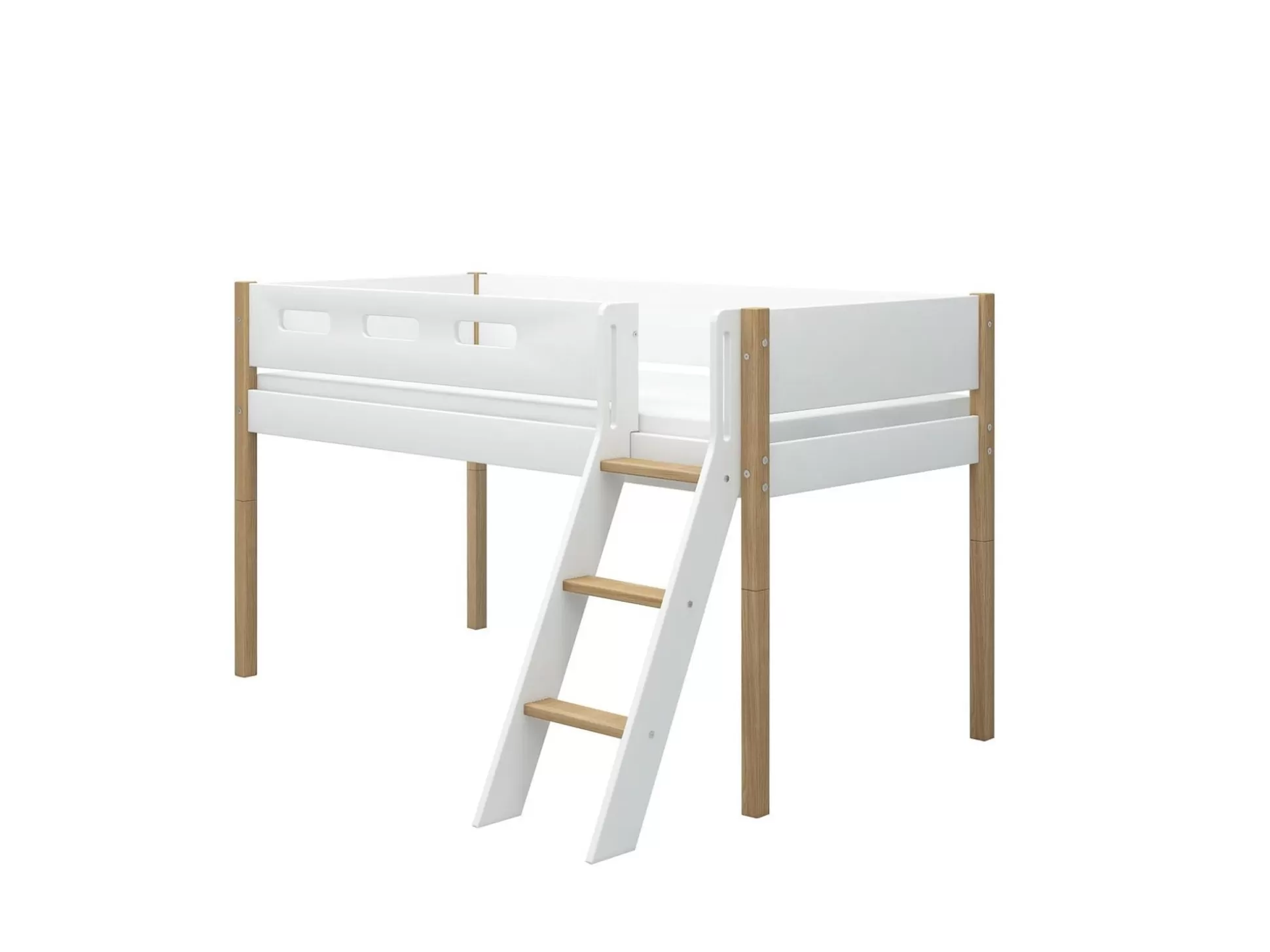 FLEXA Halfhoogslapers>Halfhoogslaper M. Schuine Ladder White/Oak