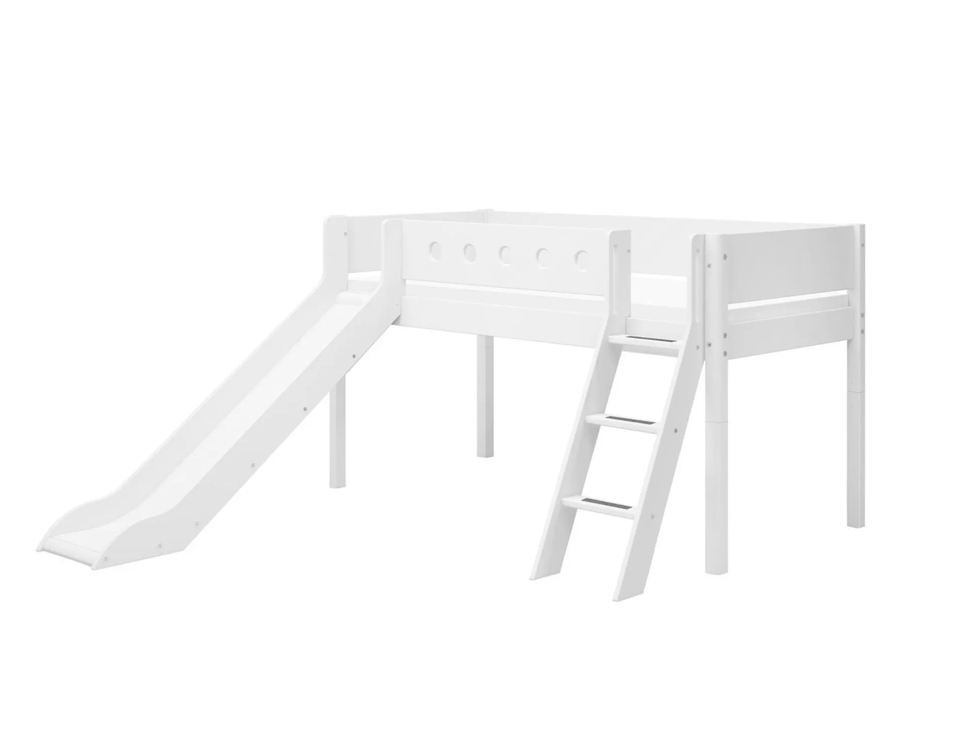 FLEXA Halfhoogslapers>Halfhoogslaper M. Schuine Ladder En Glijbaan White