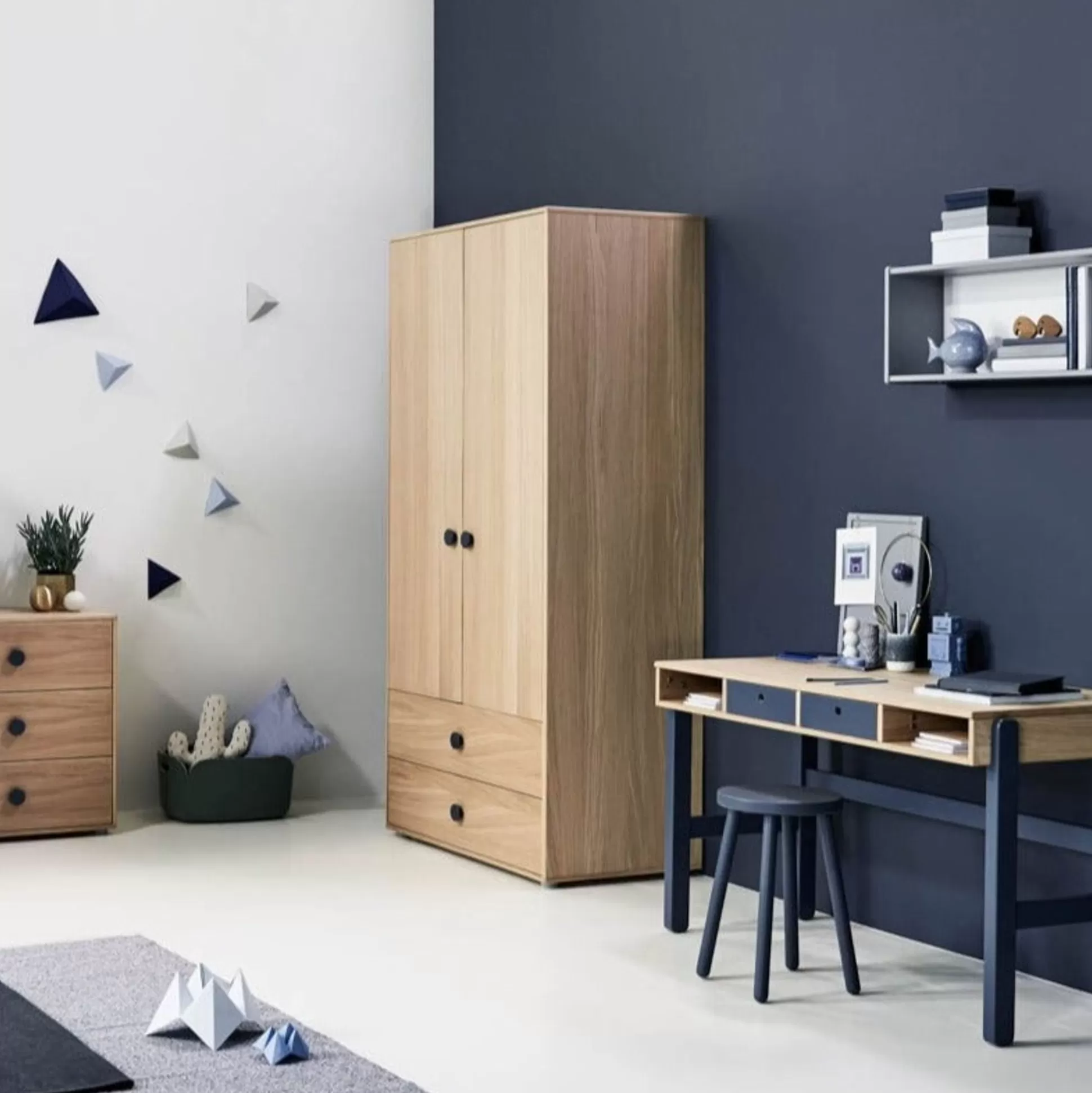 FLEXA Kleidingkasten>Hoge Kledingkast Blueberry/Oak