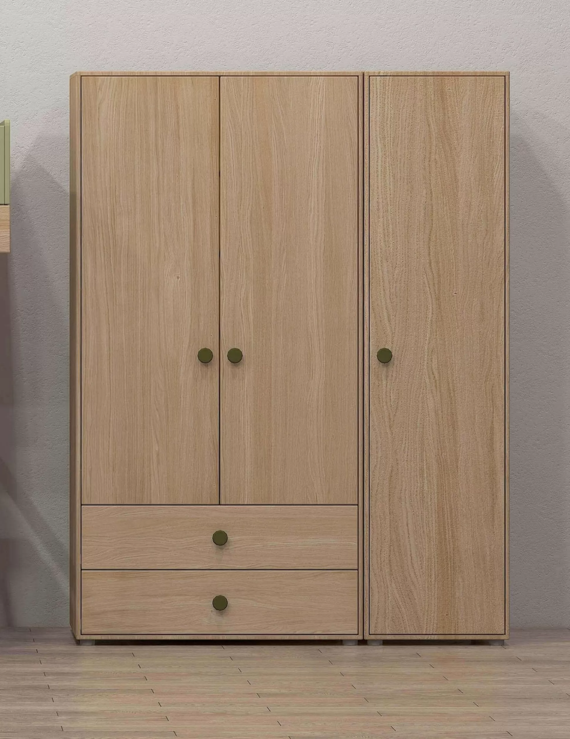 FLEXA Kleidingkasten>Hoge Kledingkast, 1-Deurs Kiwi/Oak