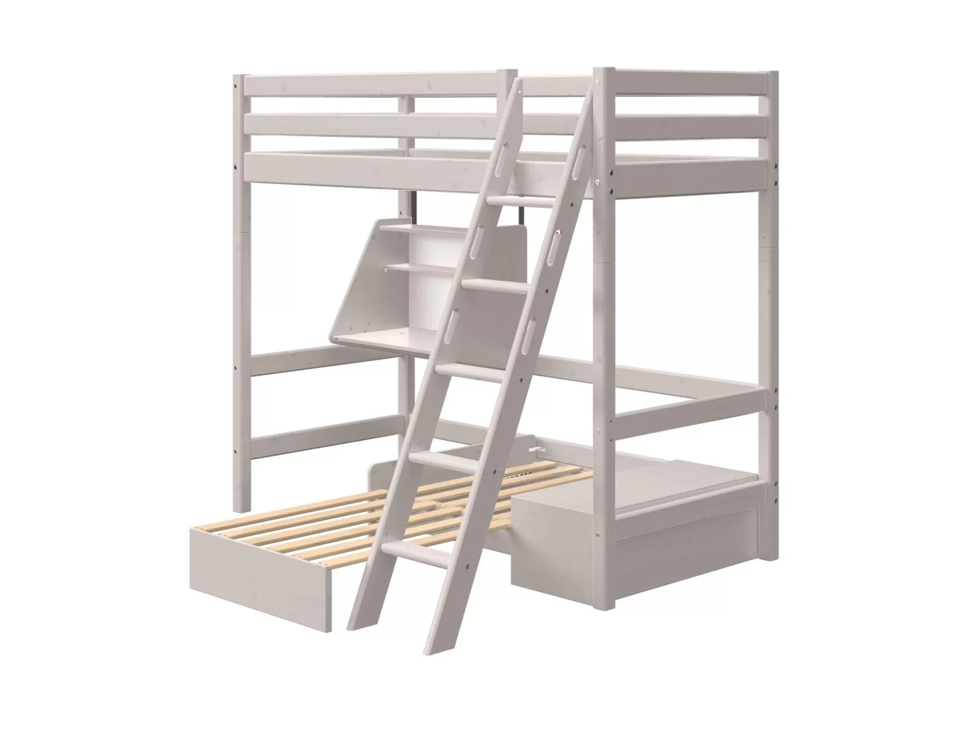 FLEXA Bedden Met Onderschuifbed>Hoogslaper Met Casa Module Grey Washed Pine