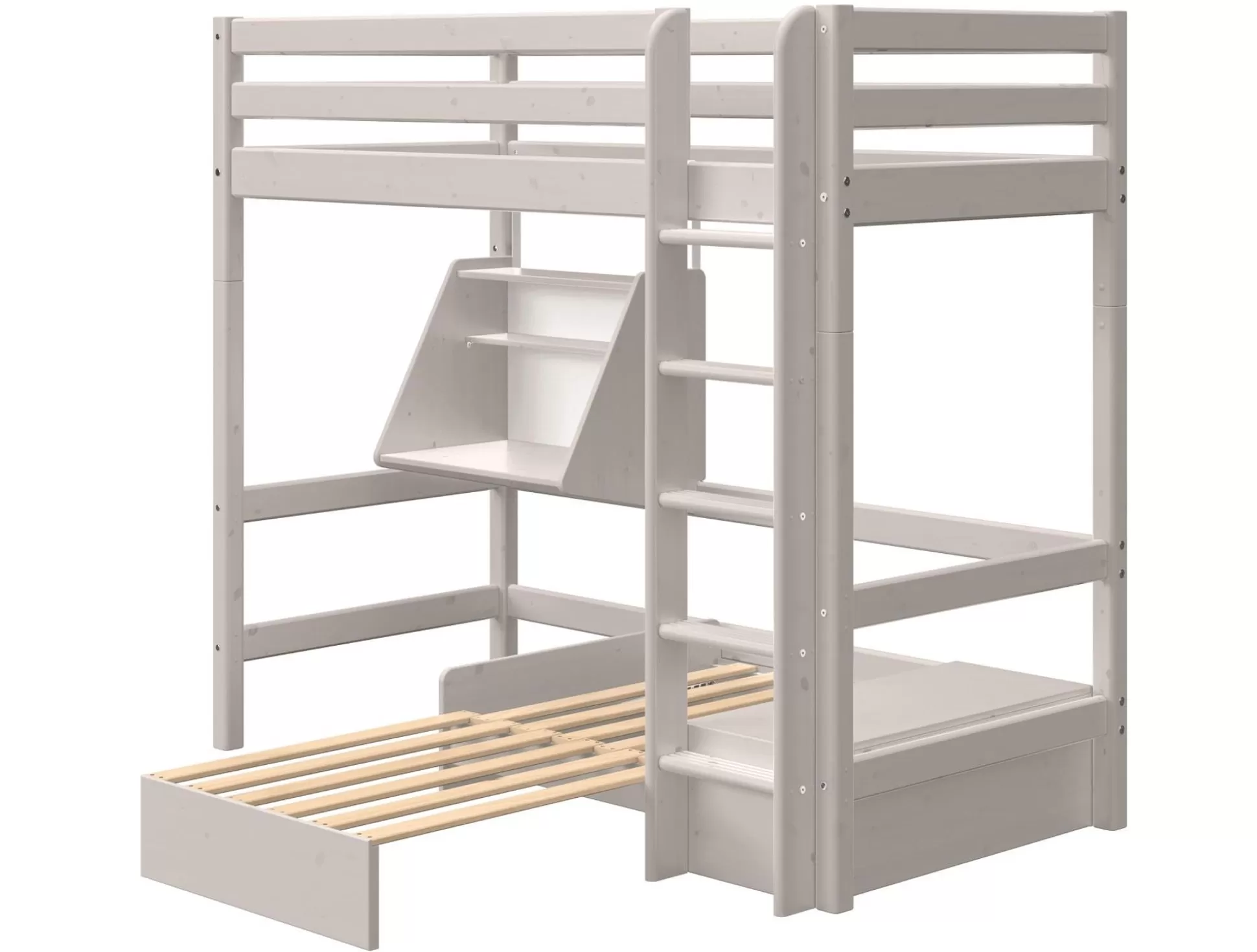 FLEXA Bedden Met Onderschuifbed>Hoogslaper Met Casa Module Grey Washed Pine