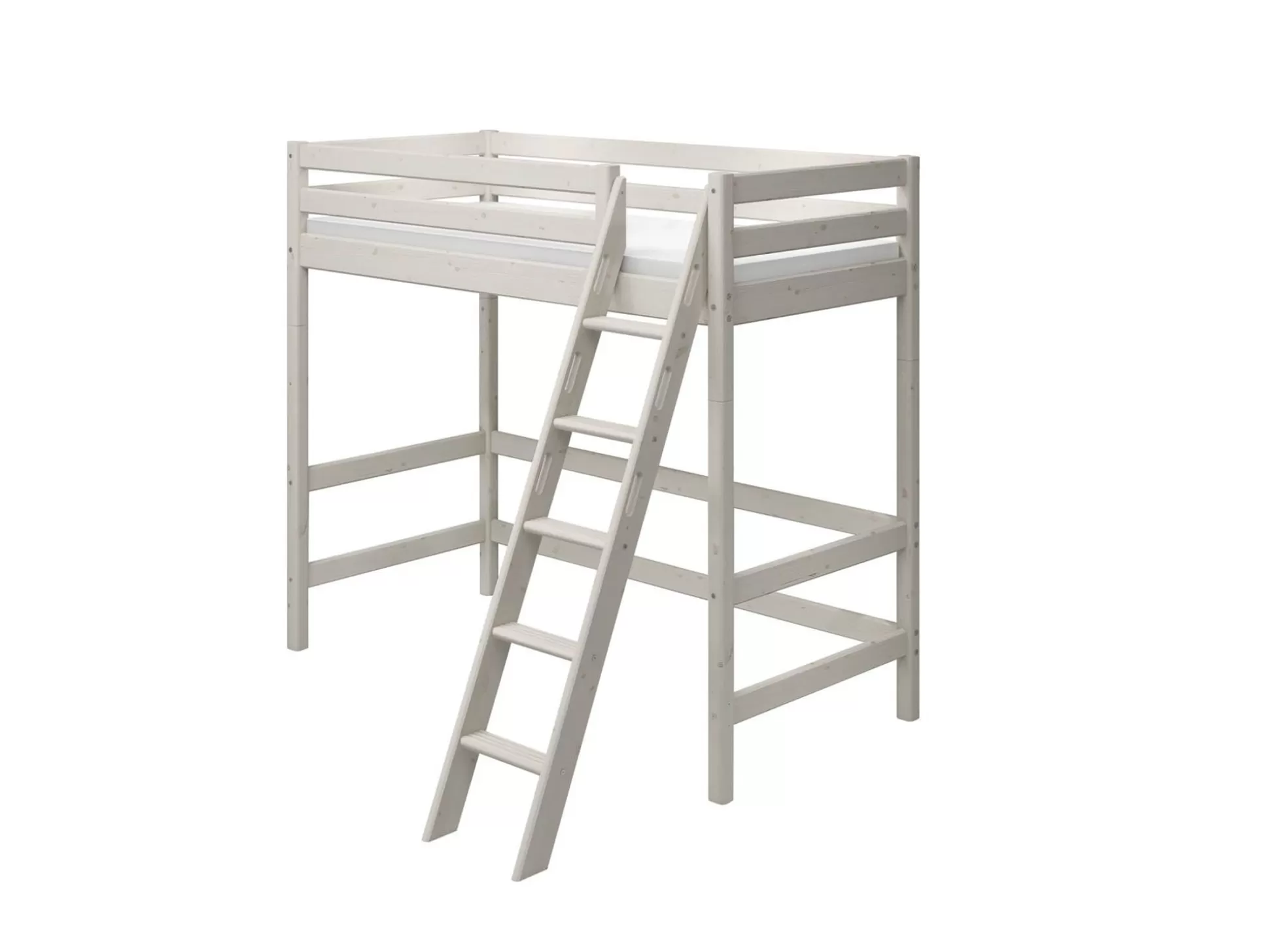 FLEXA 90X200>Hoogslaper Met Schuine Ladder White Washed Pine