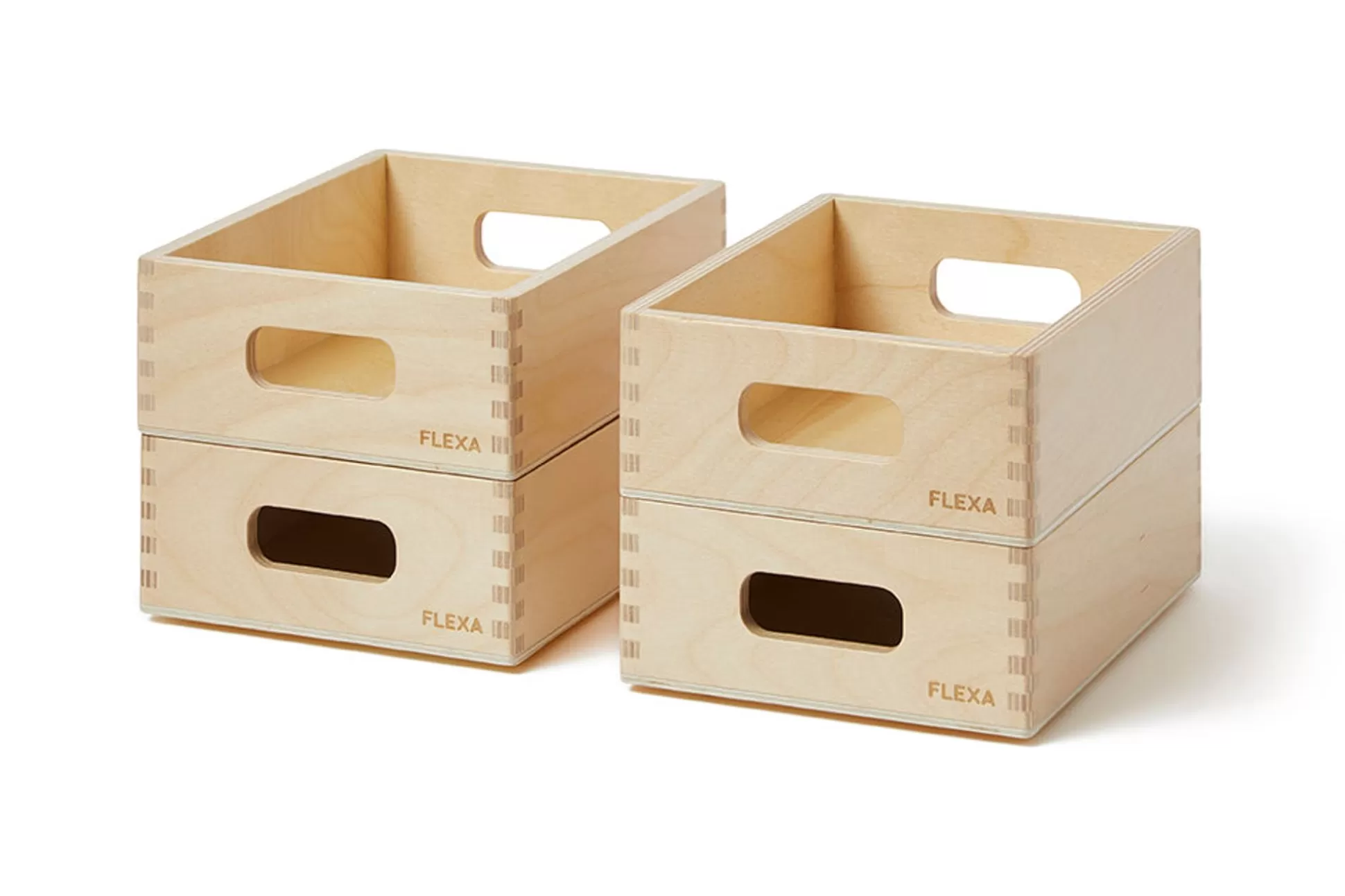 FLEXA Houten Speelgoed>Houten Opbergdoosset - Mini Pine