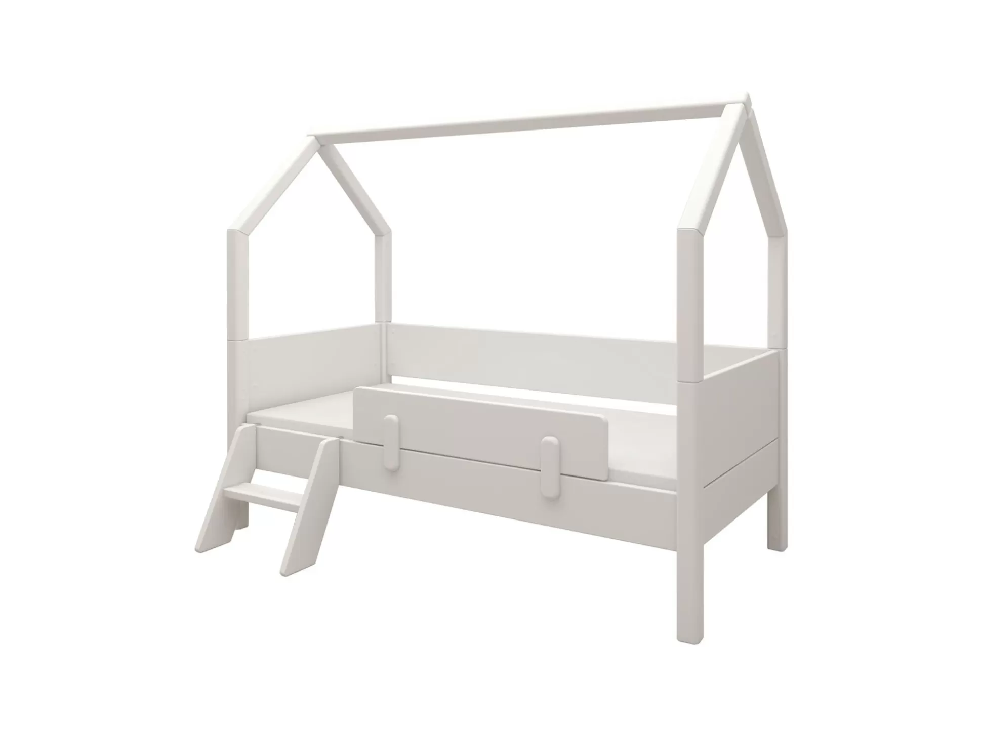 FLEXA Juniorbed>Juniorbed Met Speelhuis, Uitvalbeveiliging En Ladder White