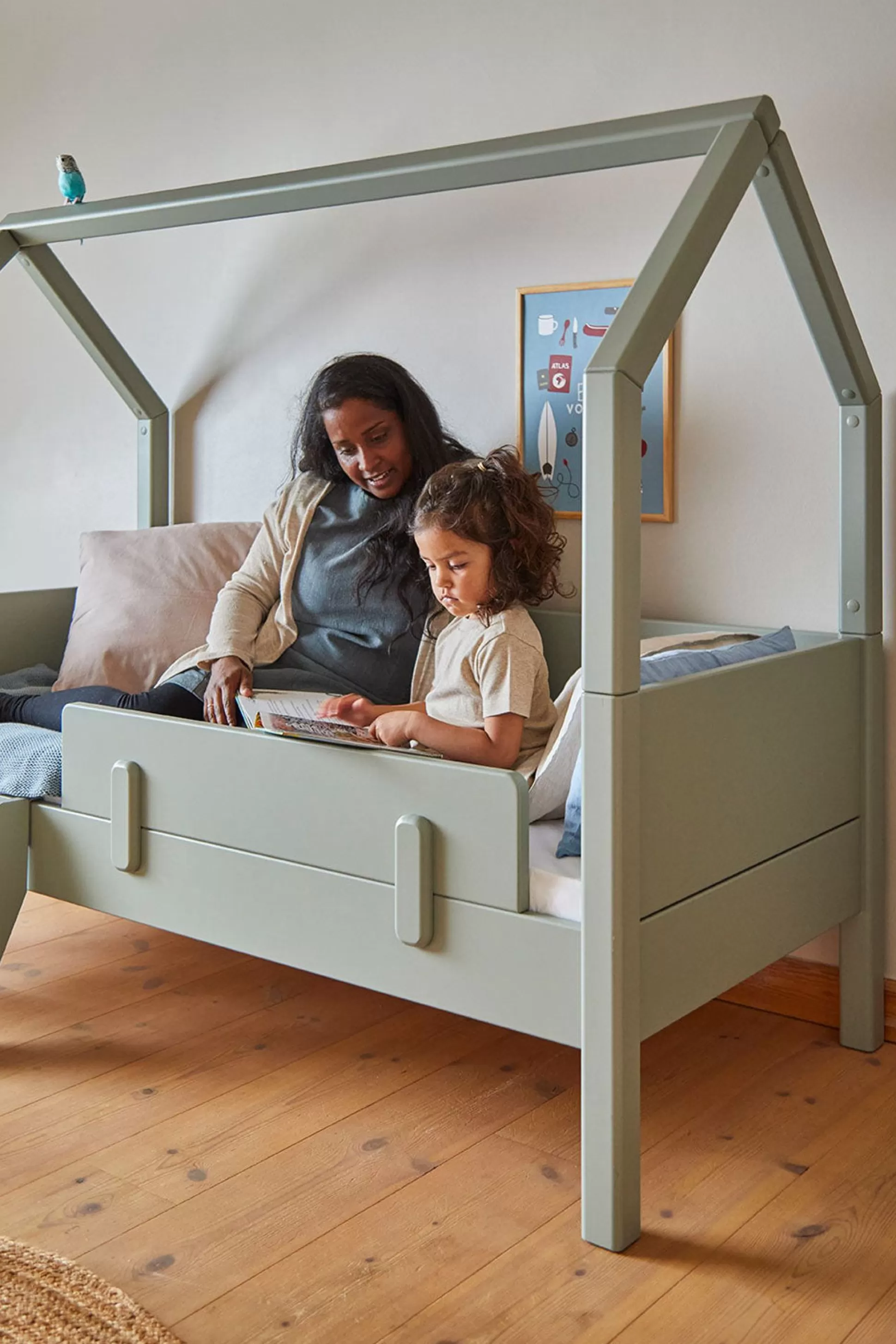 FLEXA Juniorbed>Juniorbed Met Speelhuis, Uitvalbeveiliging En Ladder White