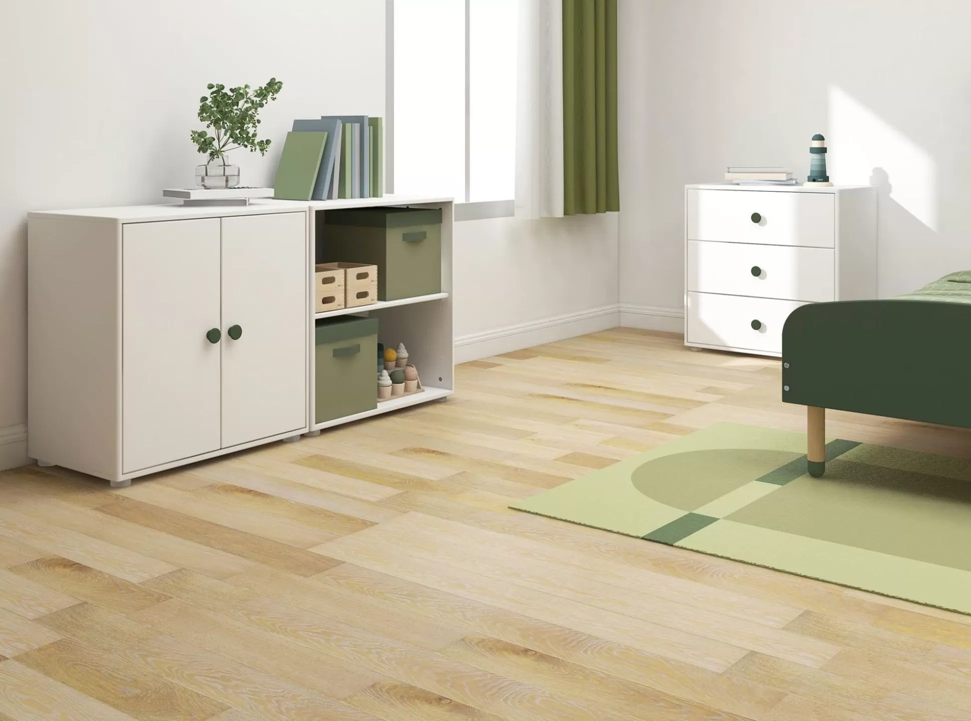 FLEXA Kasten Met Deurtjes>Kast, 1 Plank White/Deep Green