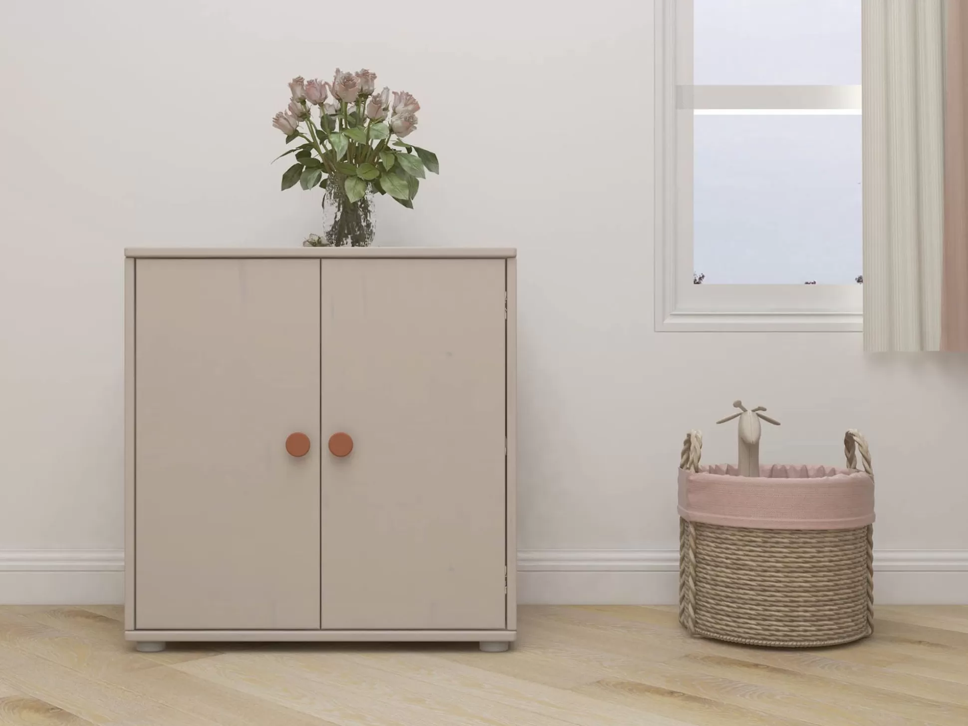 FLEXA Kasten Met Deurtjes>Kastje Light Blush/Grey Washed Pine