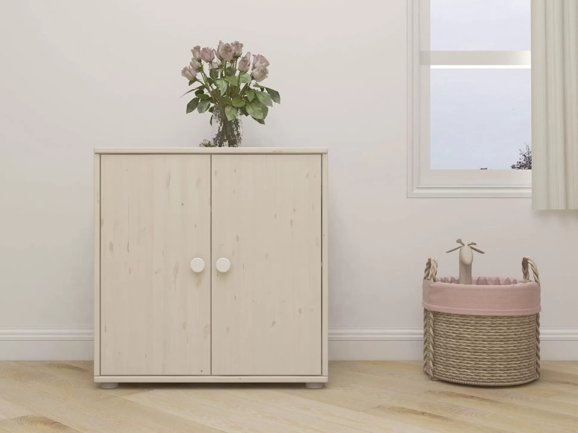 FLEXA Kasten Met Deurtjes>Kastje White/White Washed Pine