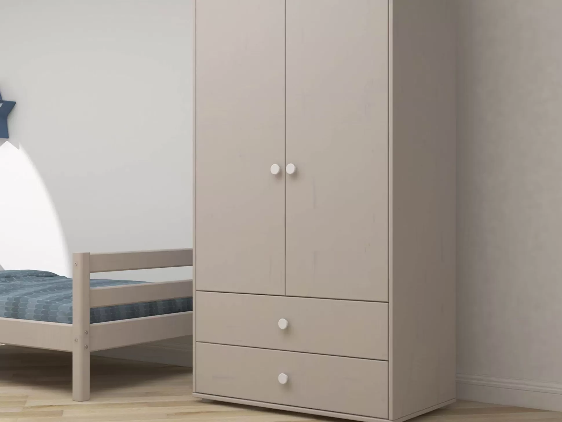 FLEXA Classic>Kledingkast White/Grey Washed Pine