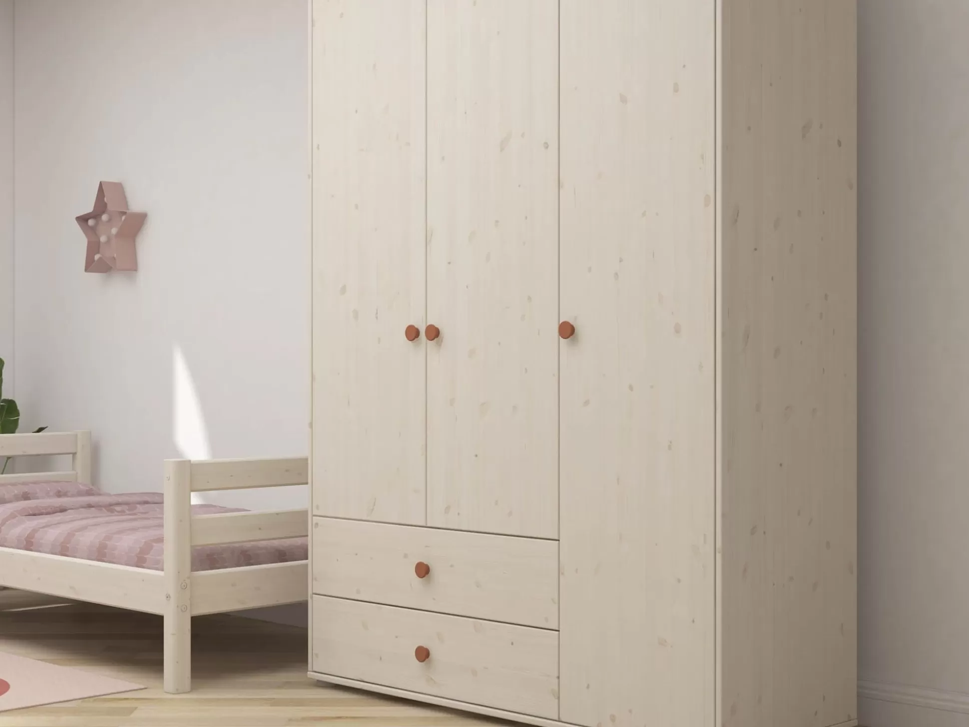 FLEXA Kleidingkasten>Kledingkast Light Blush/White Washed Pine