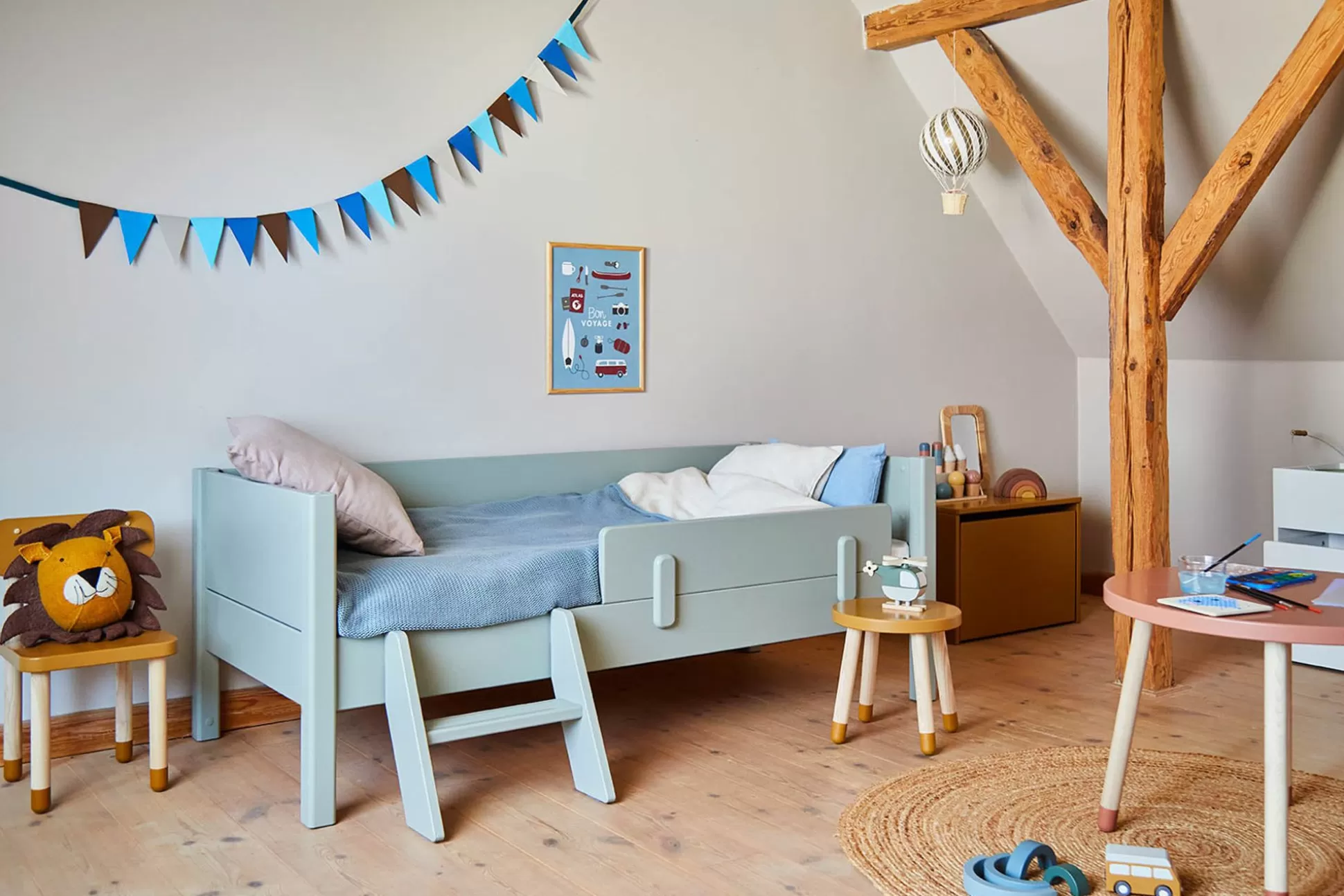 FLEXA Huisbed - Onderdelen>Ladder Voor Juniorbed Green