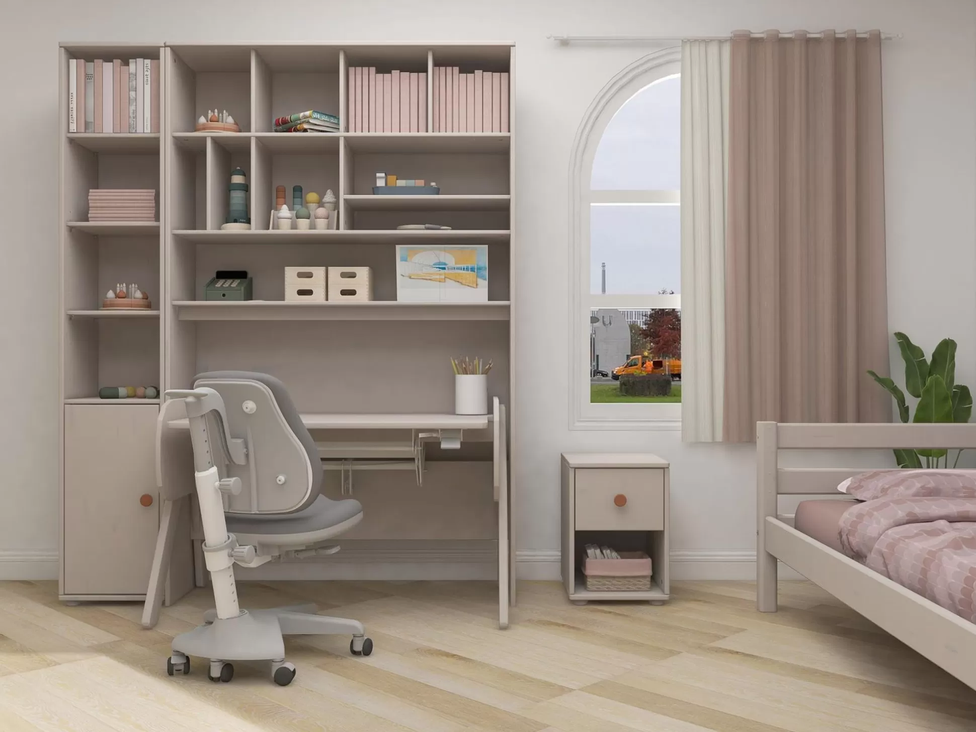 FLEXA Ladekasten>Ladekast Met 1 Lade Light Blush/Grey Washed Pine