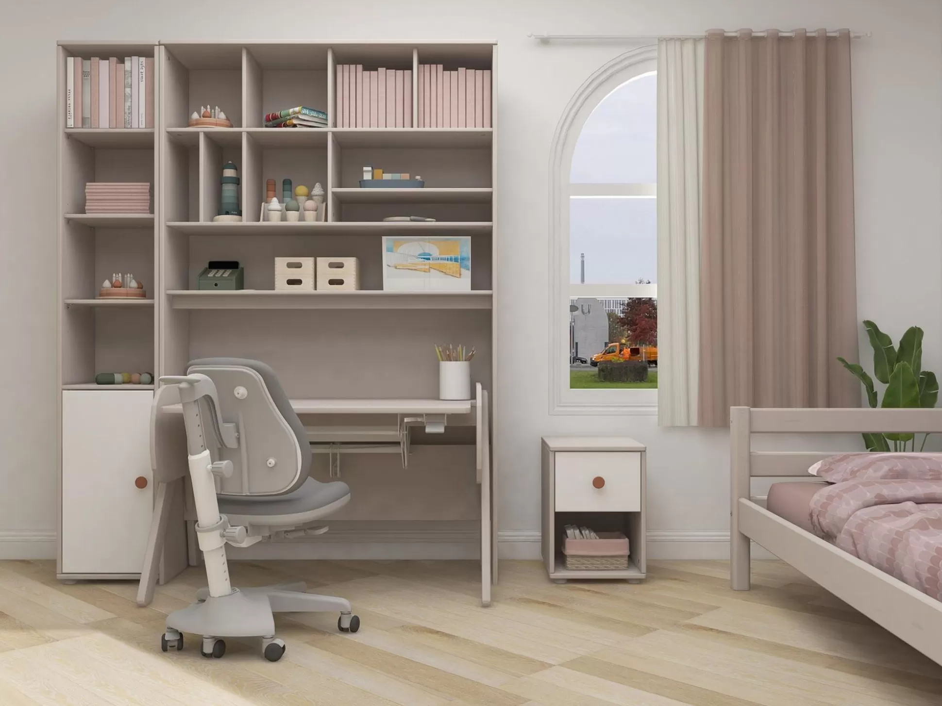 FLEXA Classic>Ladekast Met 1 Lade Light Blush/Grey Washed Pine