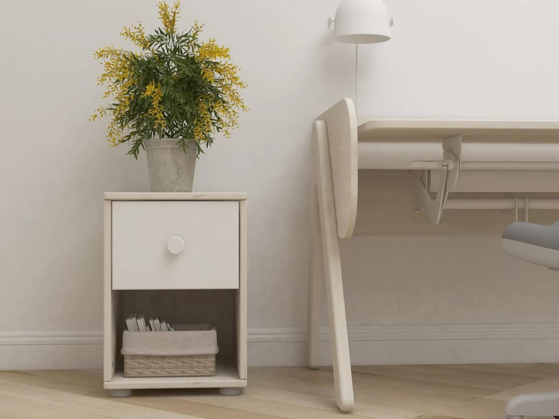 FLEXA Ladekasten>Ladekast Met 1 Lade White/White Washed Pine