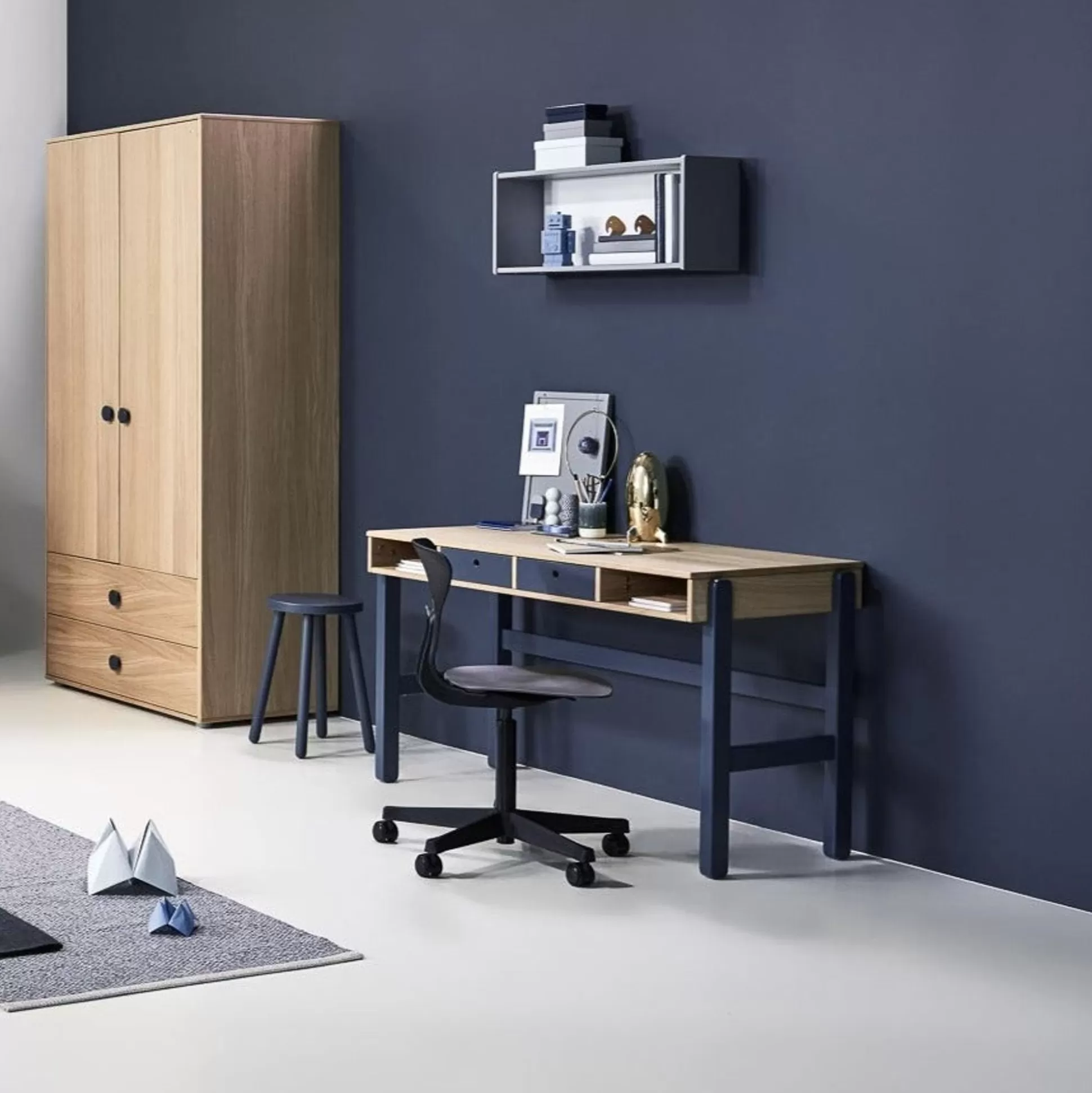 FLEXA Study>Laden Voor Bureau Blueberry/Oak