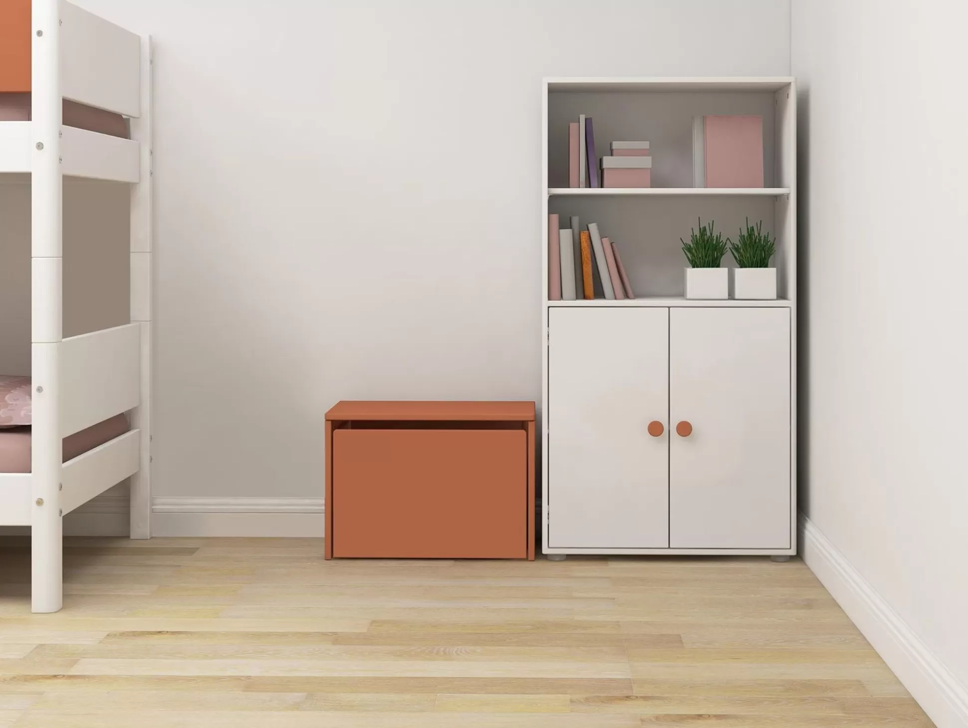 FLEXA Roomie>Midi-Boekenkast, 2 Deuren White/Blush