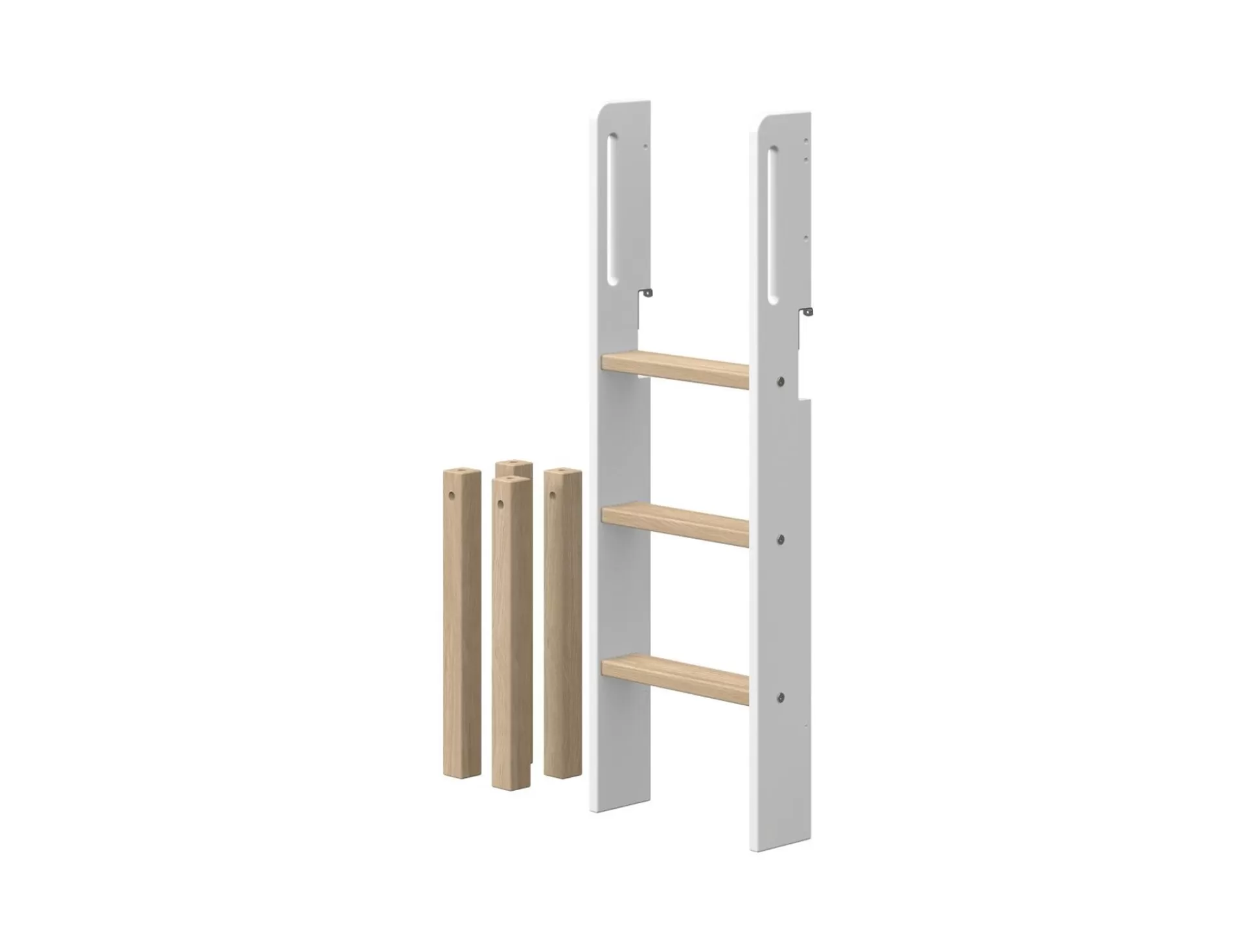 FLEXA Onderdelen En Beslag>Nor - Rechte Ladder En Poten Voor Halfhoogslaper White/Oak