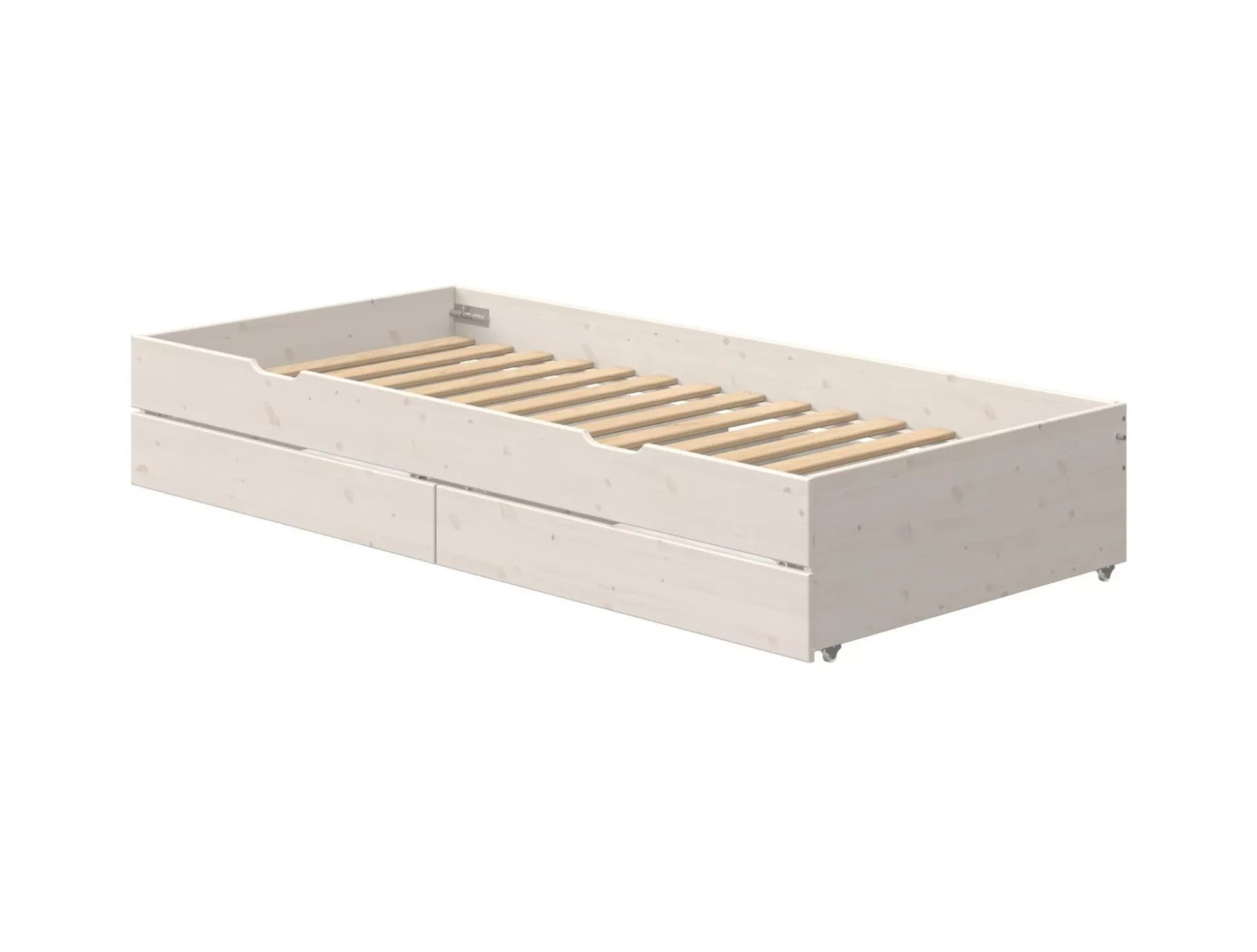 FLEXA Bedlades>Onderschuifbed Met 2 Lades White Washed Pine