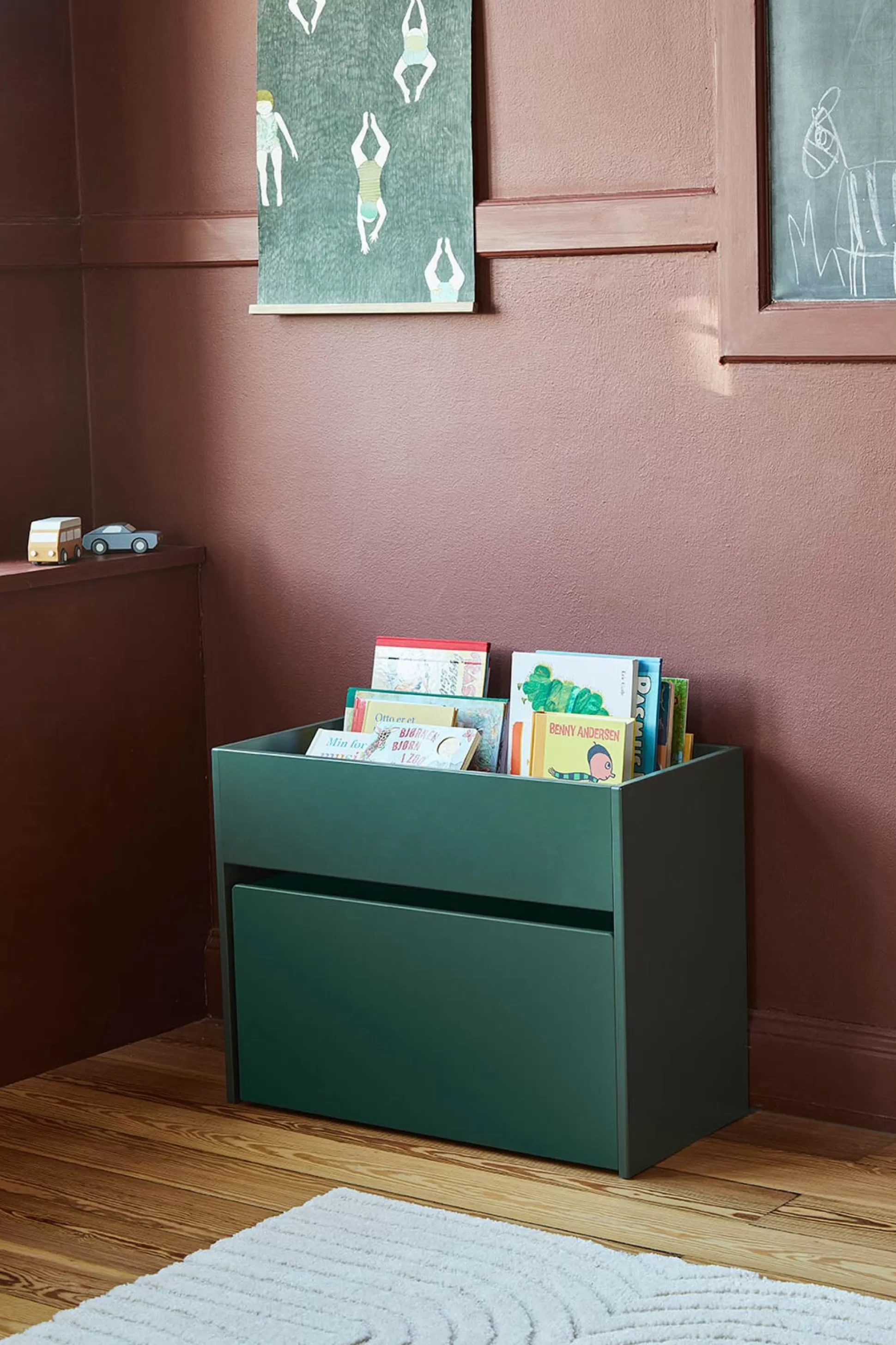 FLEXA Roomie>Opbergbox Met Speelgoedbak Mini Deep Green