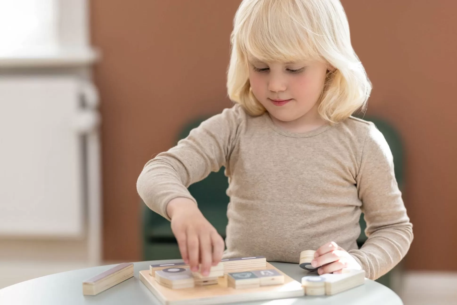 FLEXA Houten Speelgoed>Puzzel, Vrachtwagen Multicoloured