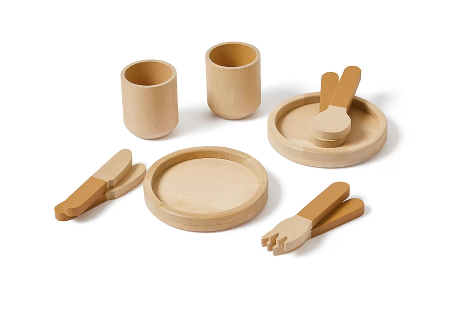 FLEXA Houten Speelgoed>Servies Mustard/Birch Plywood