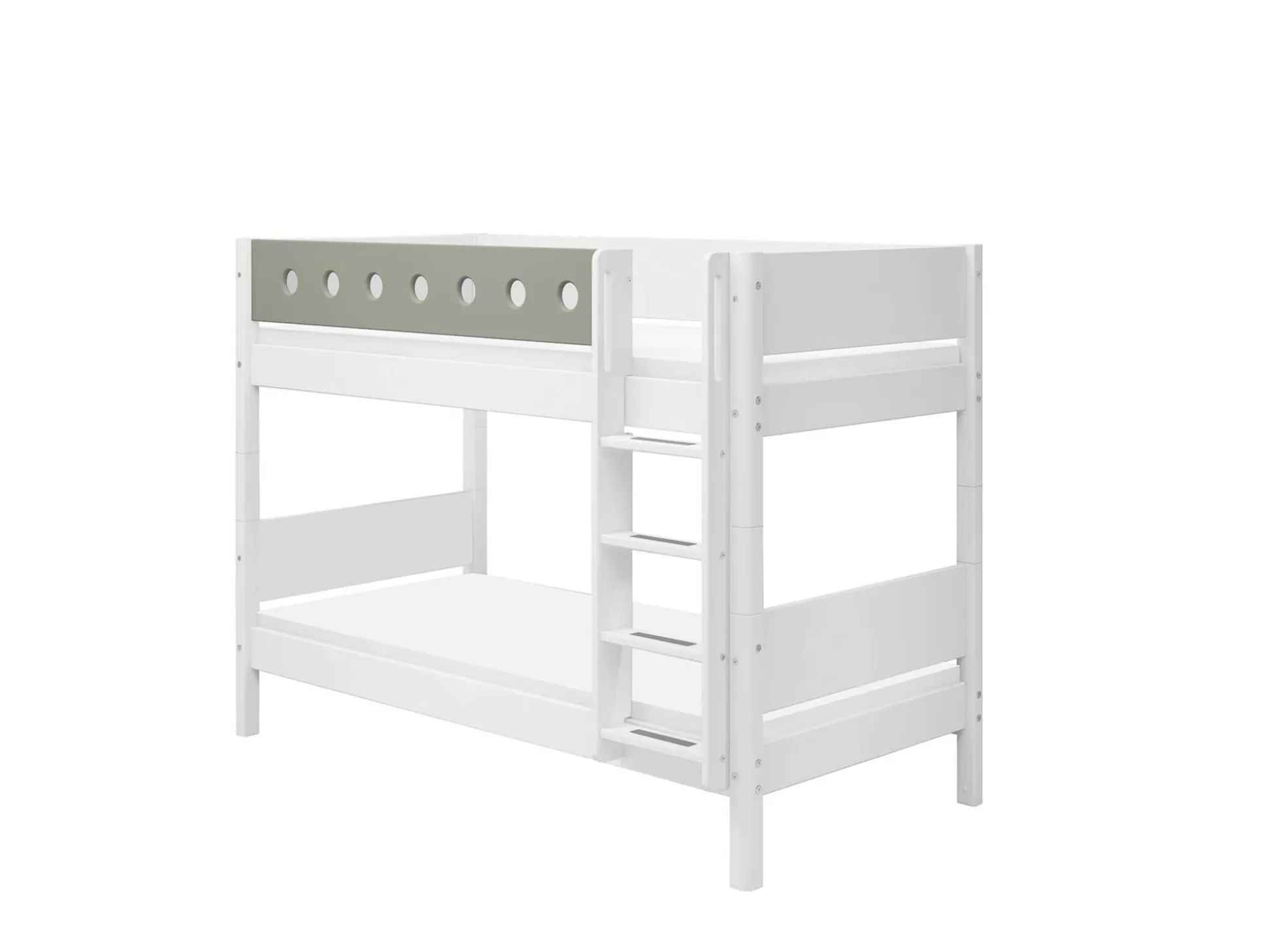 FLEXA Stapelbedden>Stapelbed Met Rechte Ladder White/Natural Green