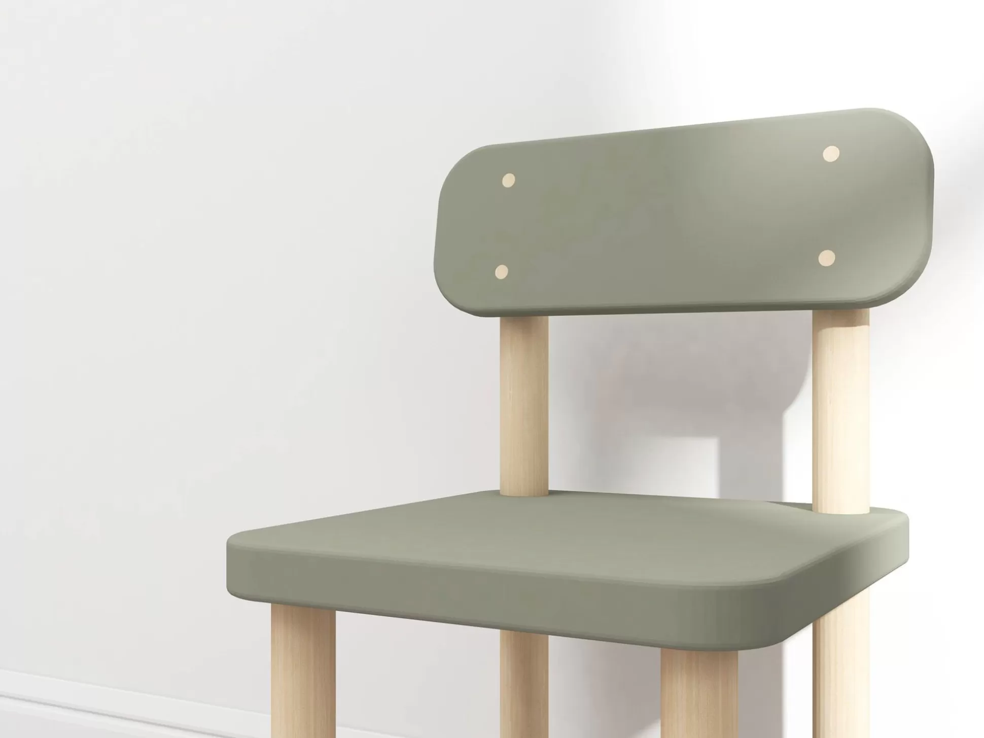 FLEXA Dots>Stoel Met Rugleuning Natural Green