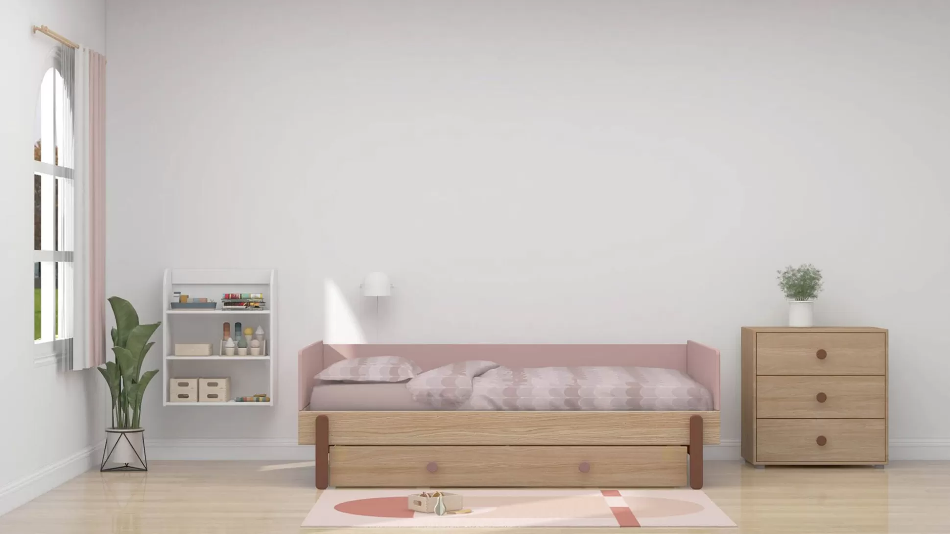 FLEXA Bedlades>Underbed Drawer Cherry/Oak