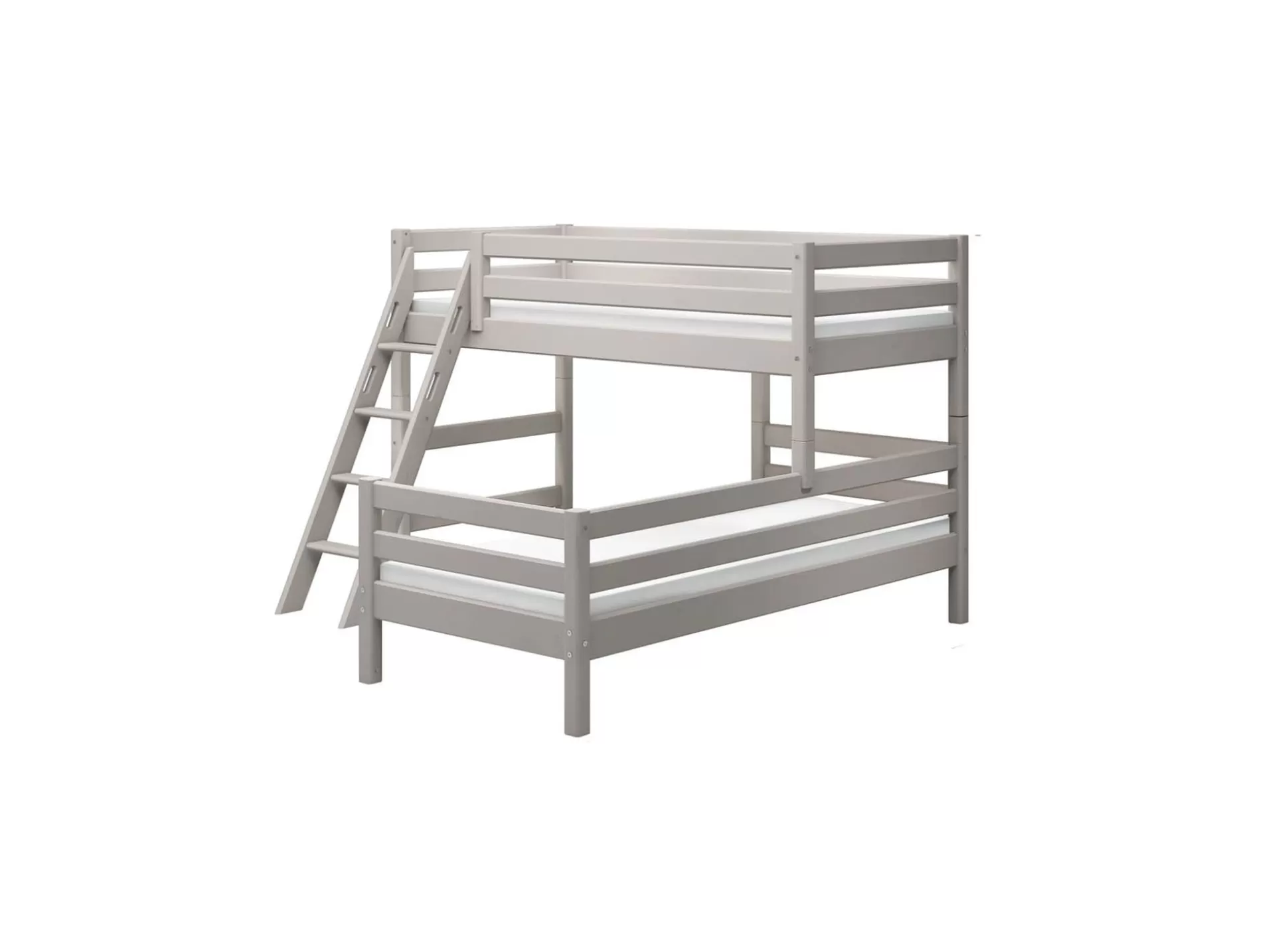 FLEXA Verhoogde Halfhoogslapers>Verhoogde Halfhoogslaper M. Schuine Ladder Grey Washed Pine